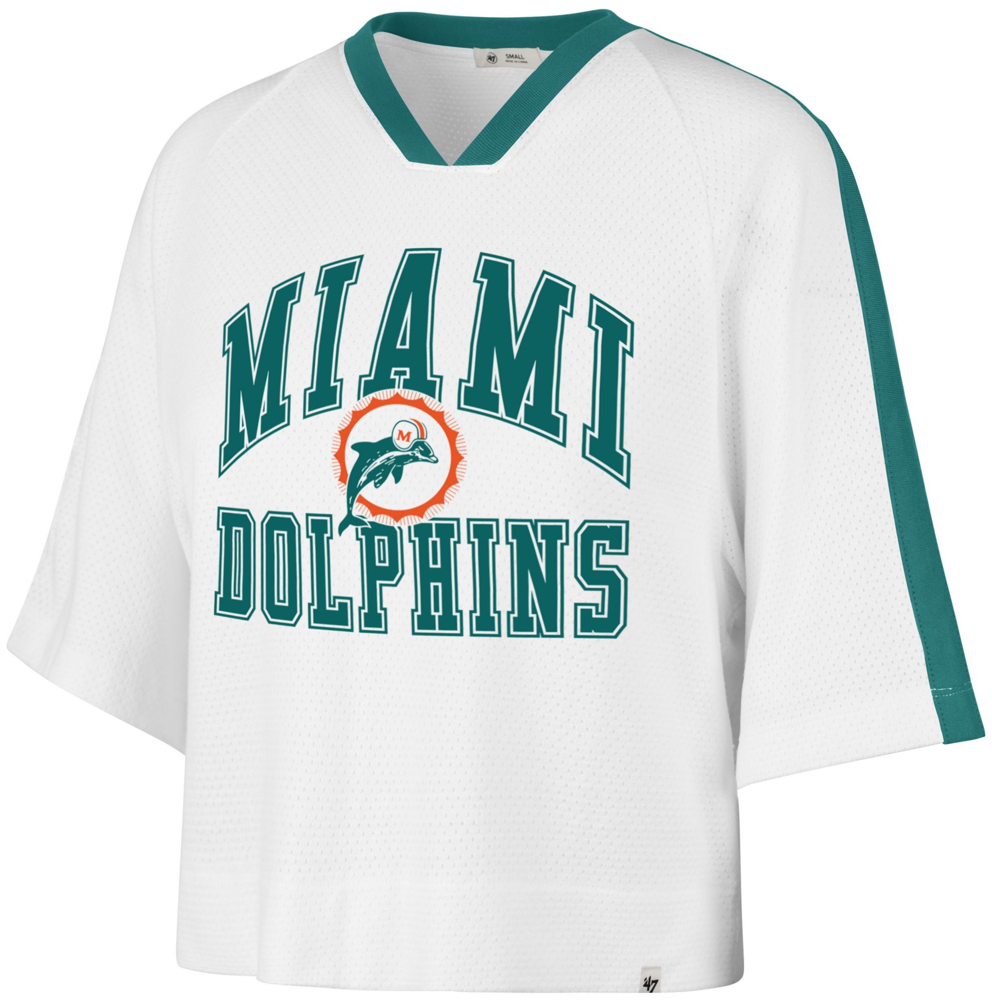 '47 Women's Miami Dolphins White Arch Jersey Long Sleeve Shirt