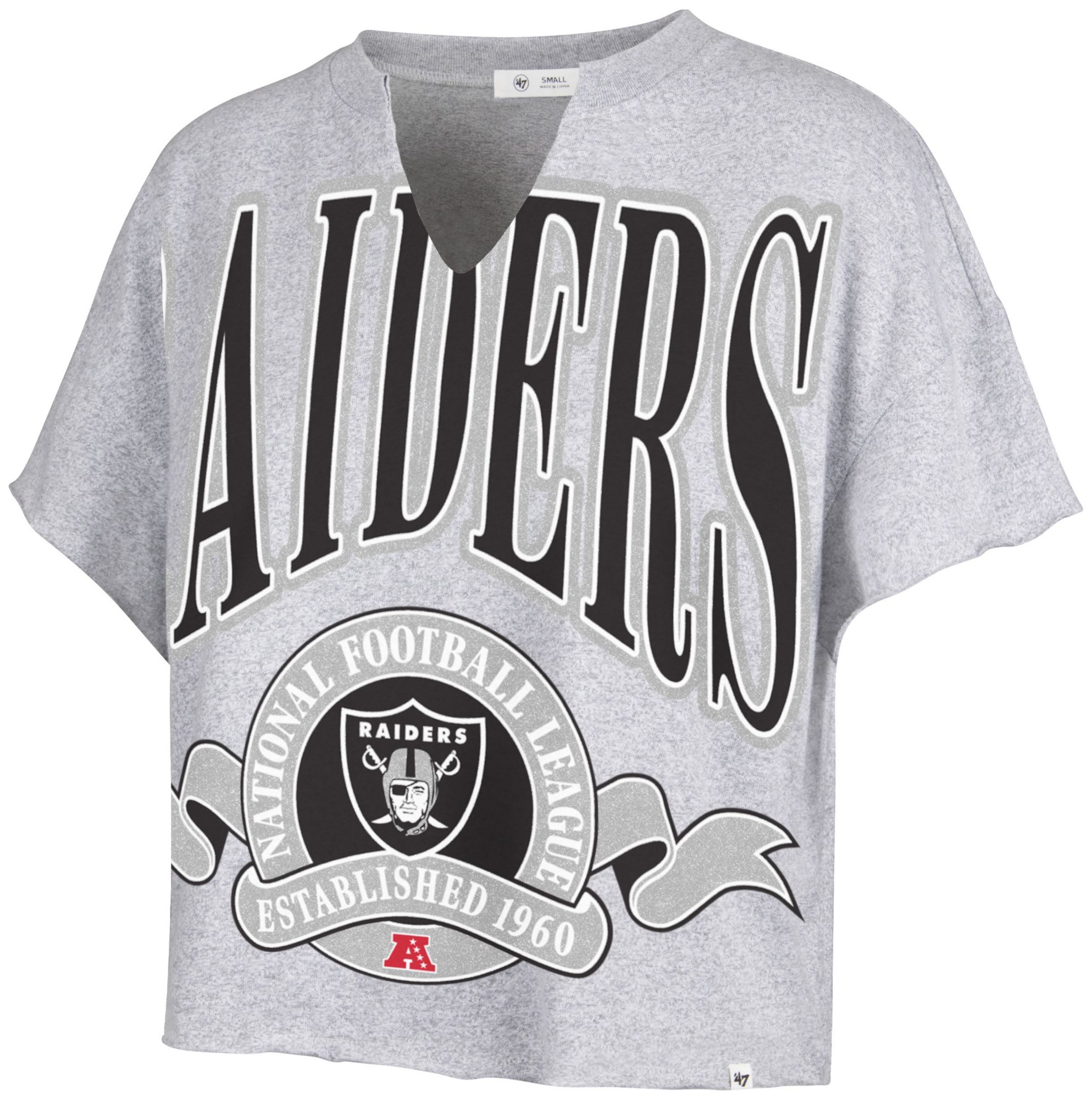 '47 Women's Las Vegas Raiders Gray Banner Out T-Shirt