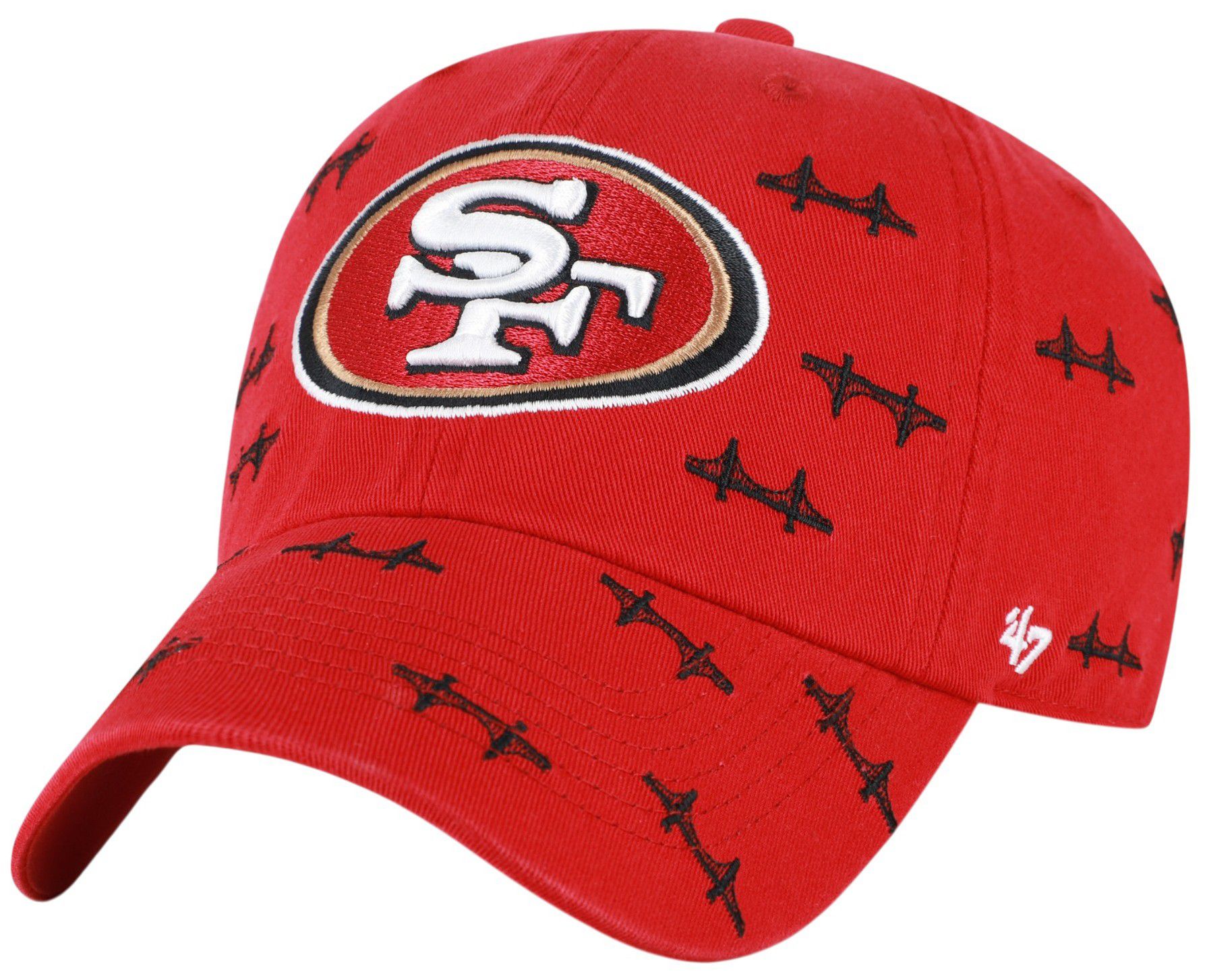 '47 Women's San Francisco 49ers Red Confetti Clean Up Adjustable Hat