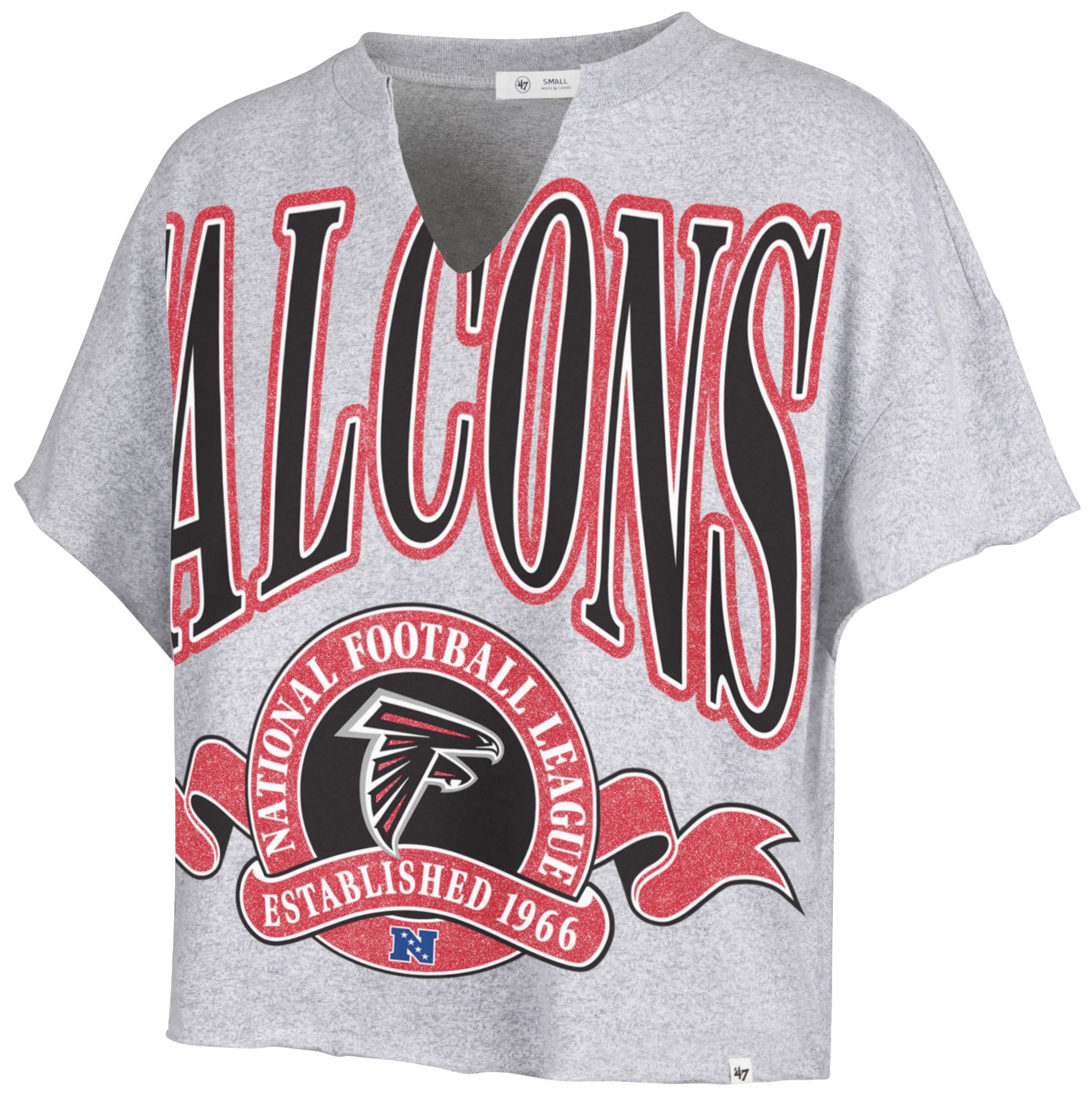 '47 Women's Atlanta Falcons Gray Banner Out T-Shirt