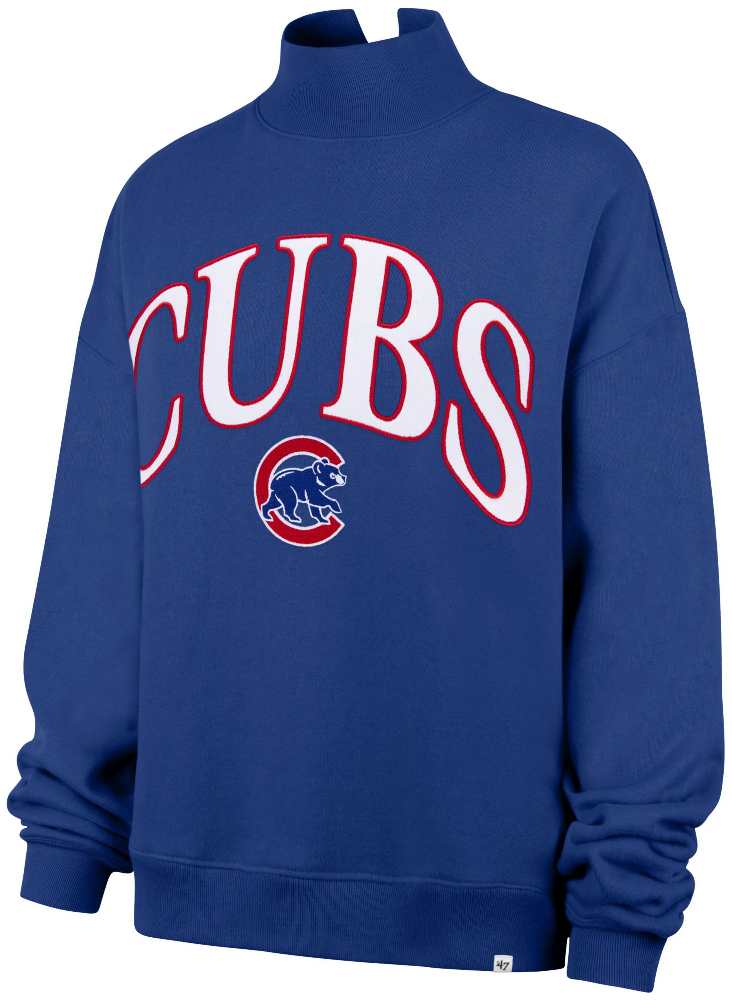 '47 Women's Chicago Cubs Royal Mock Neck Sweatshirt