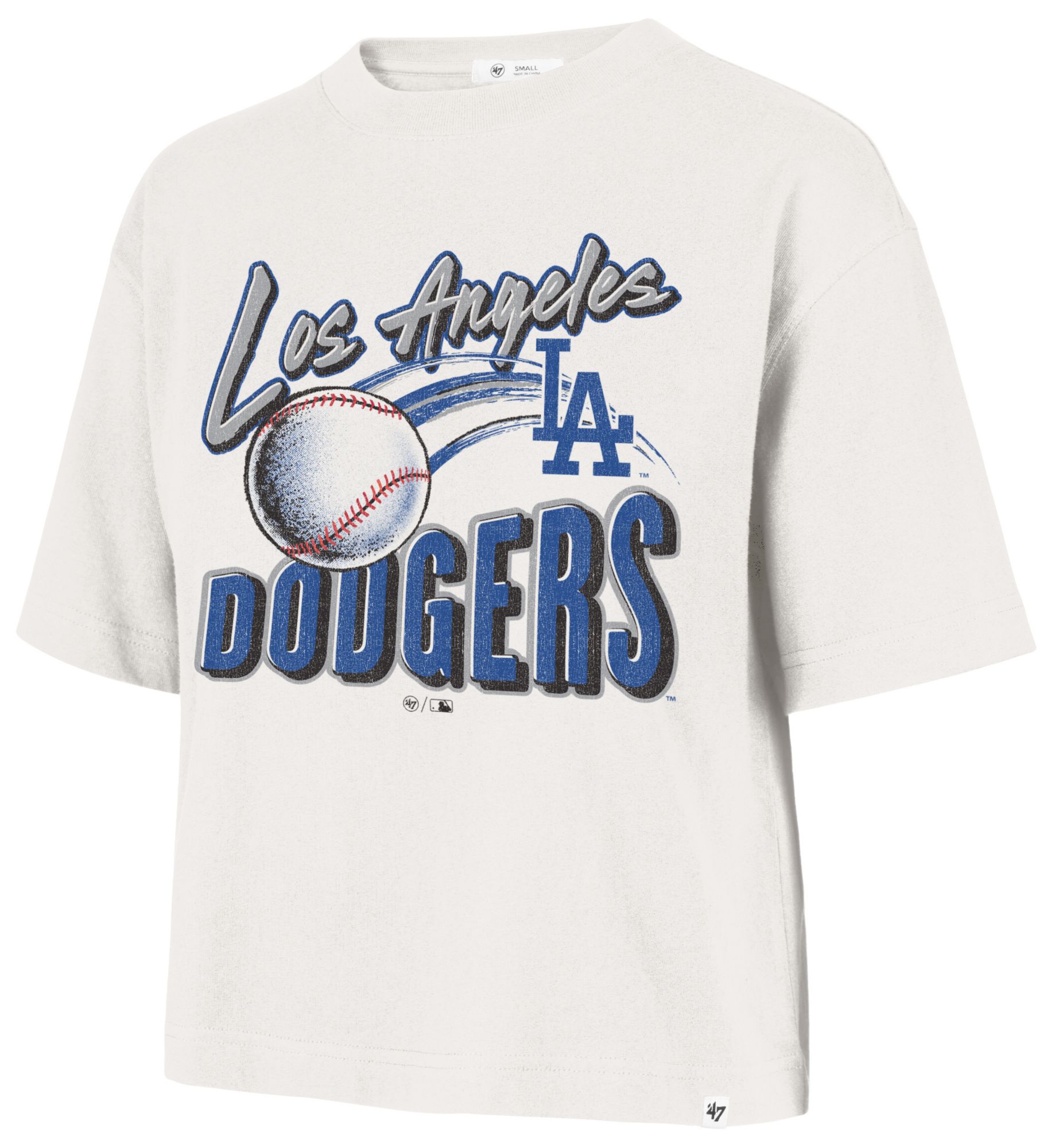 '47 Women's Los Angeles Dodgers White Reed City Dime Time T-Shirt
