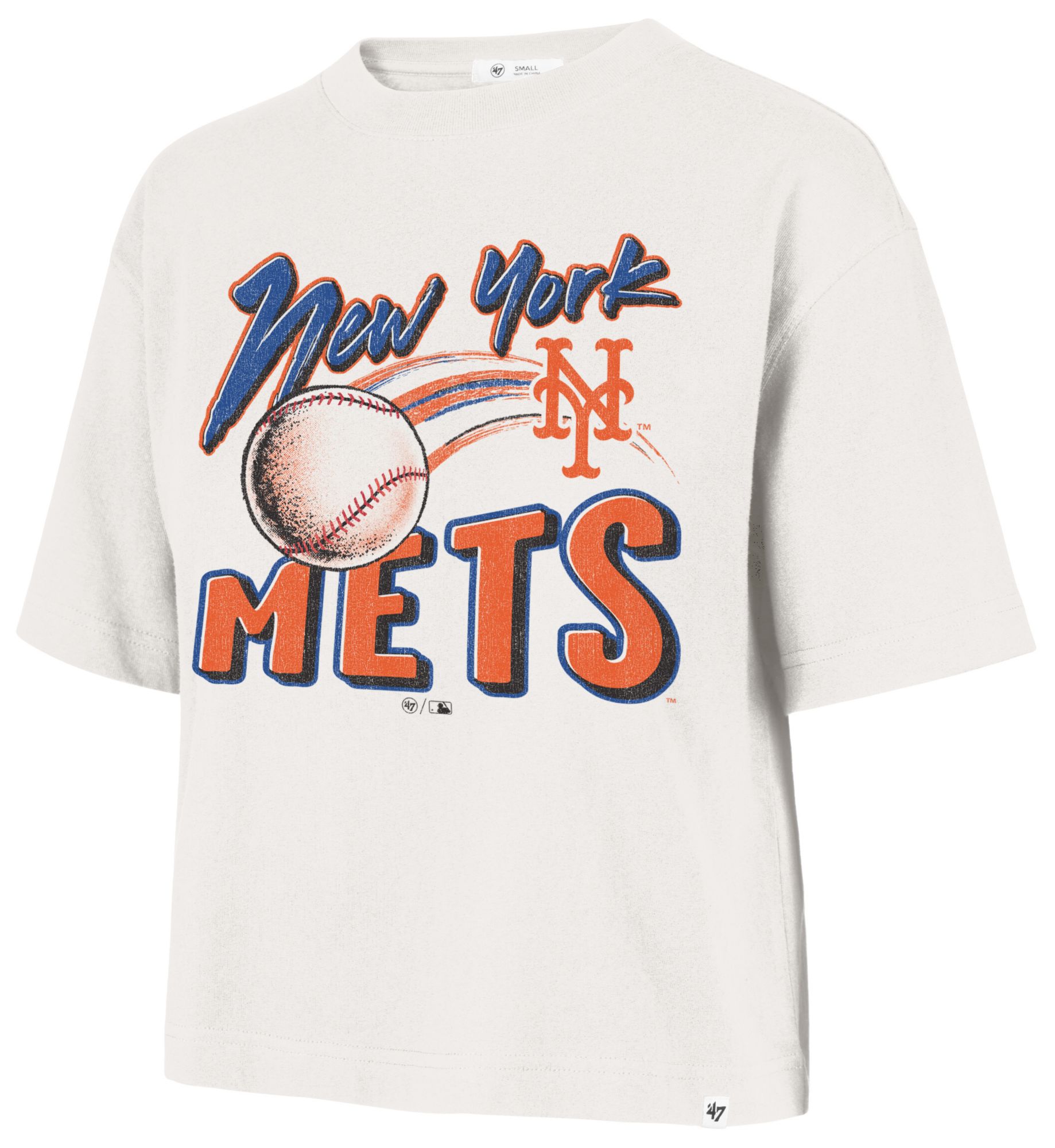 '47 Women's New York Mets White Reed City Dime Time T-Shirt