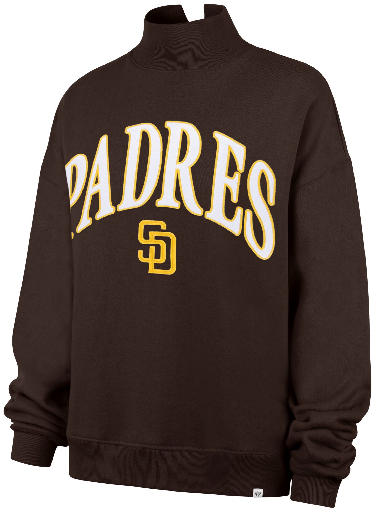 '47 Women's San Diego Padres Brown Vintage Mock Neck Sweatshirt
