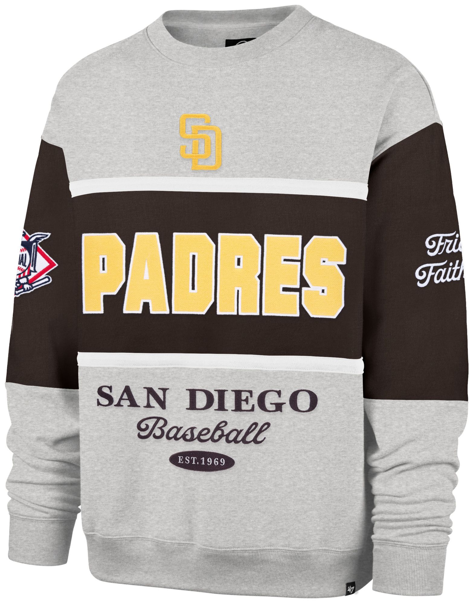 '47 Women's San Diego Padres Brown Maximalist Crewneck Sweatshirt