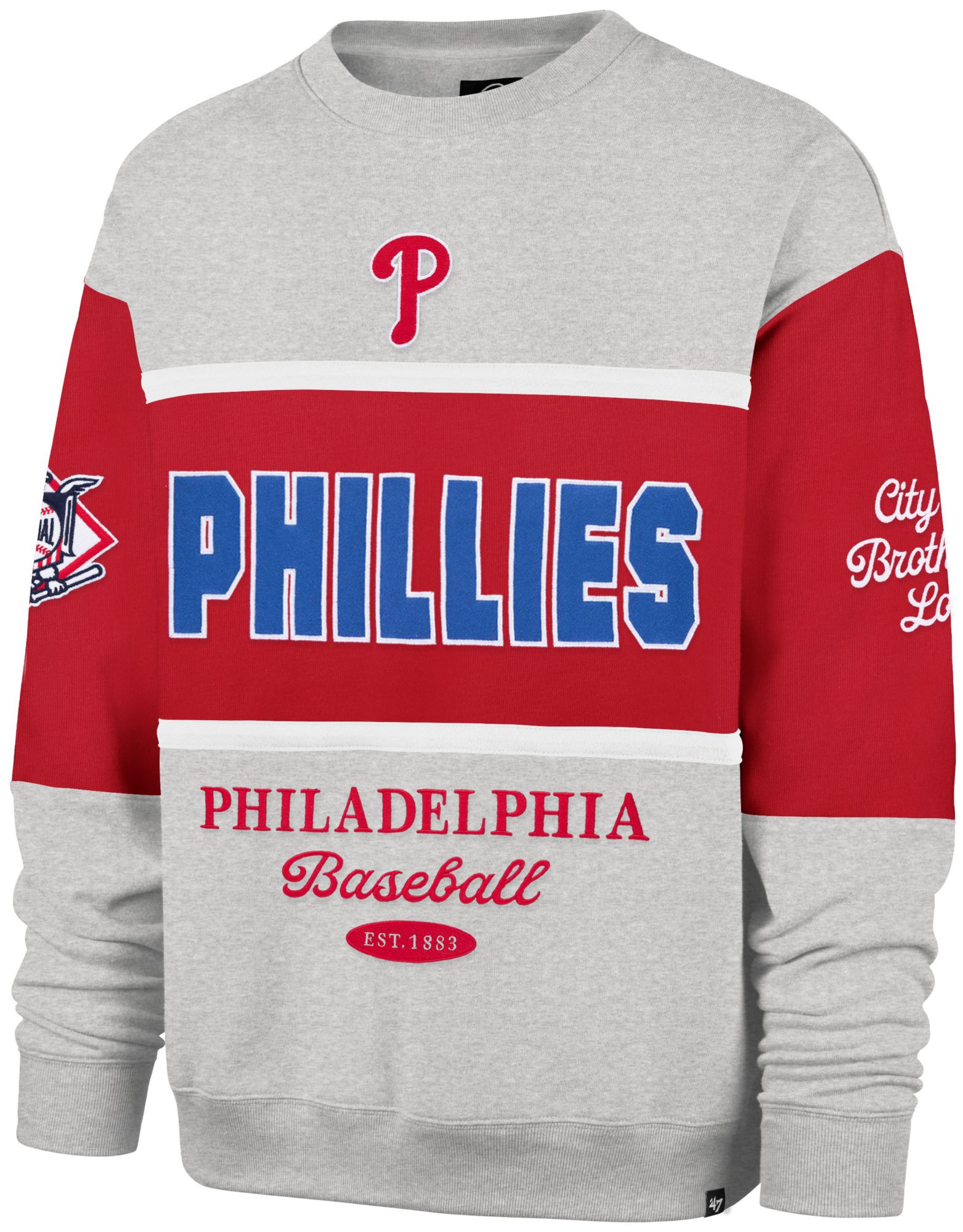 '47 Women's Philadelphia Phillies Red Maximalist Crewneck Sweatshirt