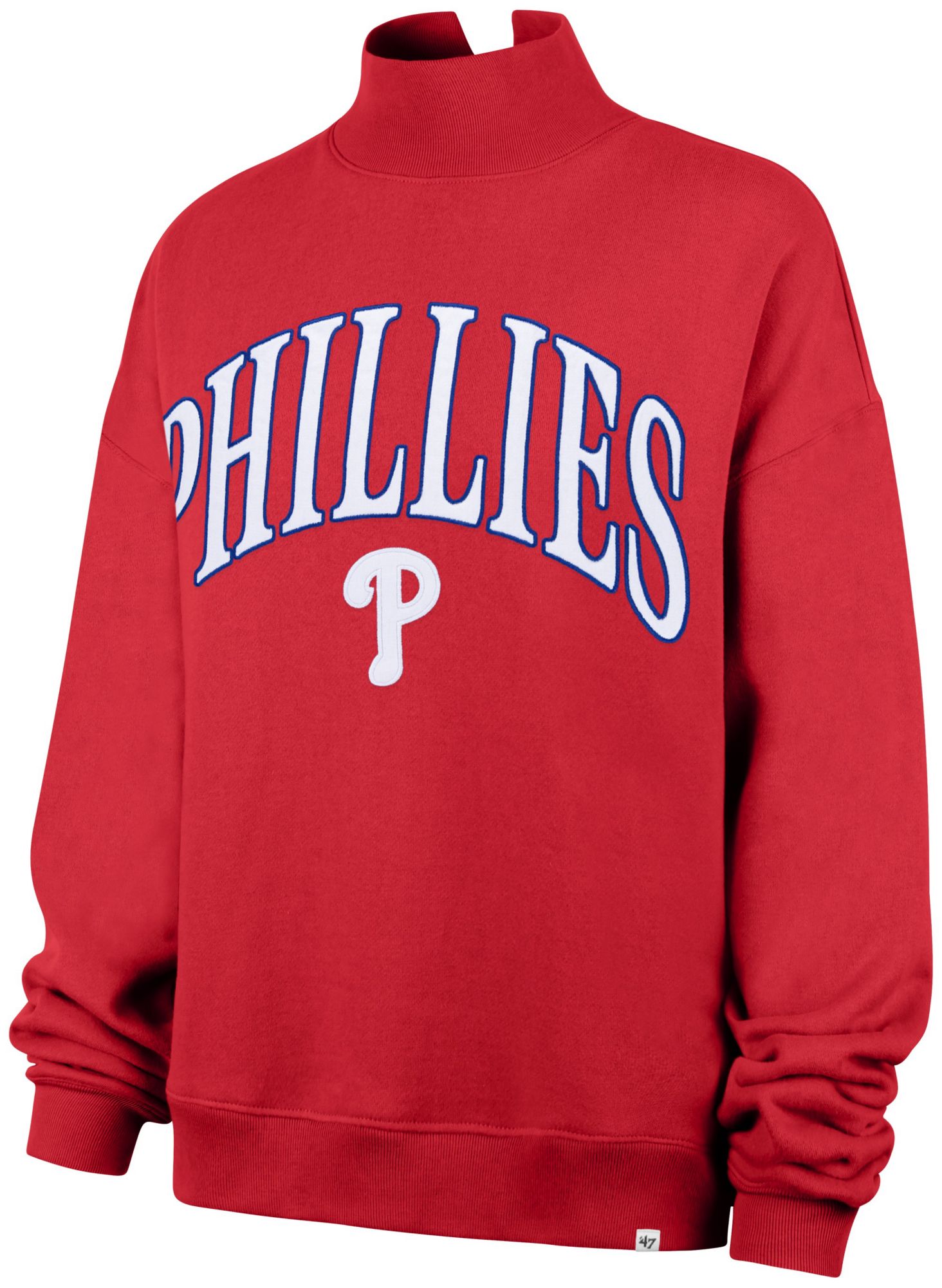 '47 Women's Philadelphia Phillies Red Vintage Mock Neck Sweatshirt