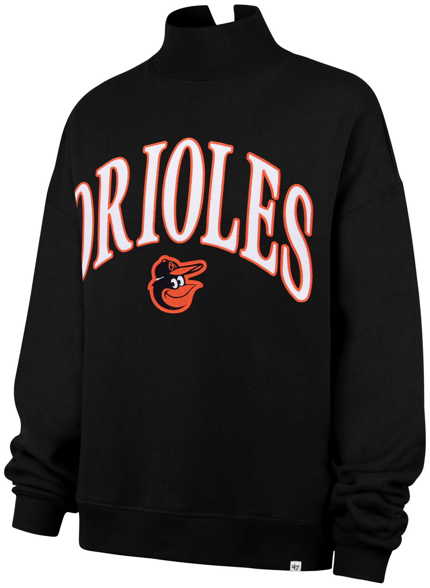 '47 Women's Baltimore Orioles Black Vintage Mock Neck Sweatshirt
