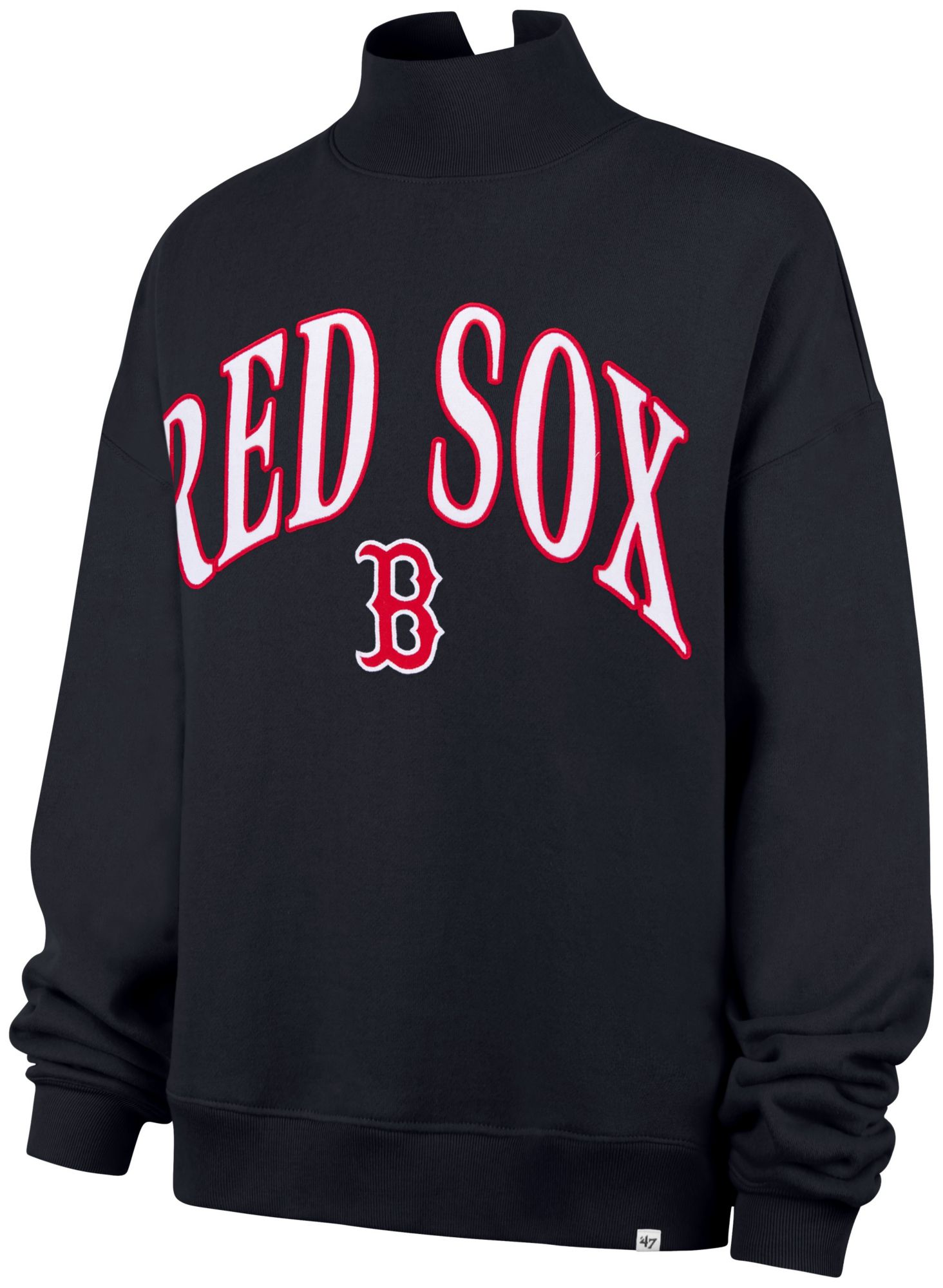 '47 Women's Boston Red Sox Navy Mock Neck Sweatshirt