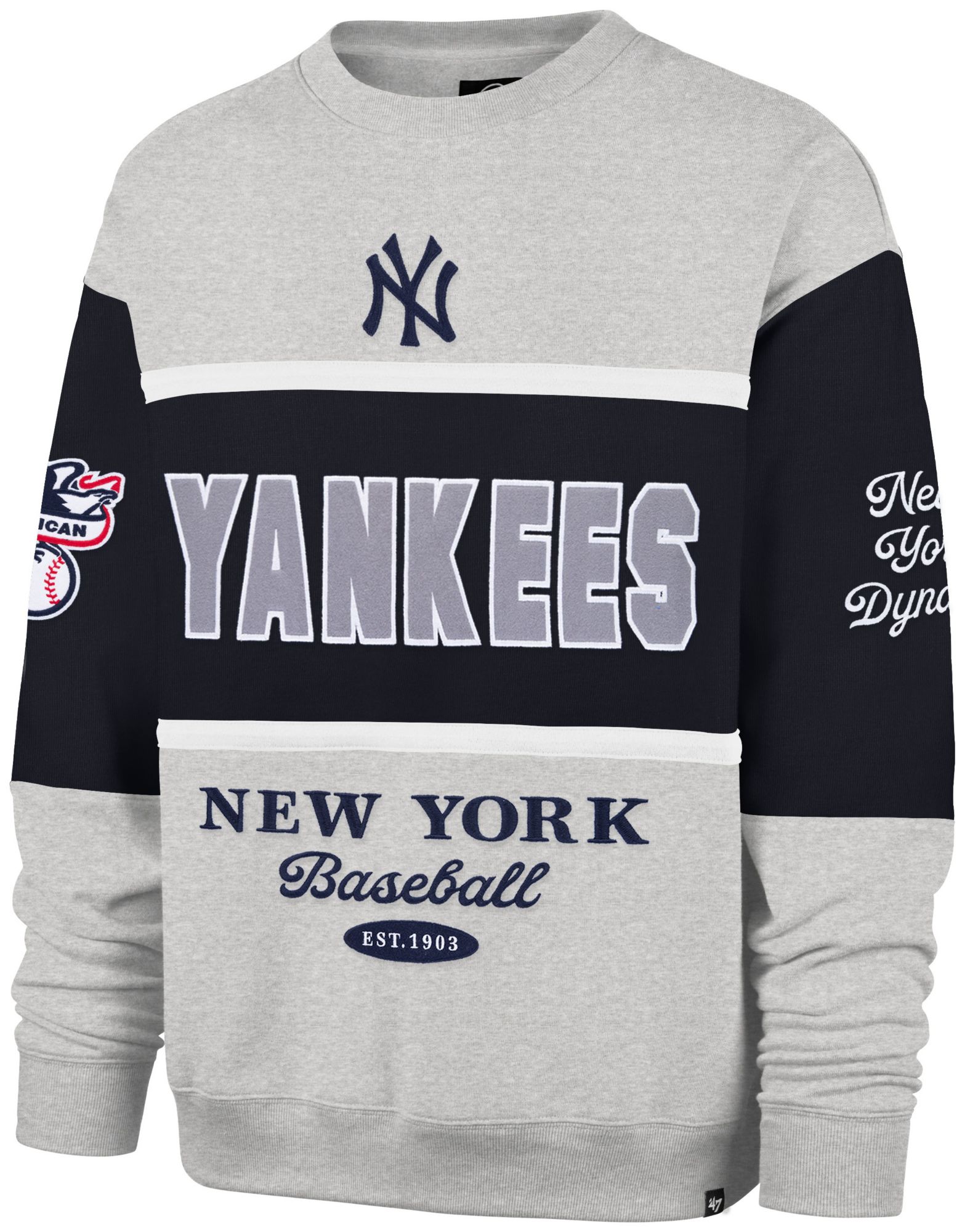 '47 Women's New York Yankees Navy Maximalist Crewneck Sweatshirt