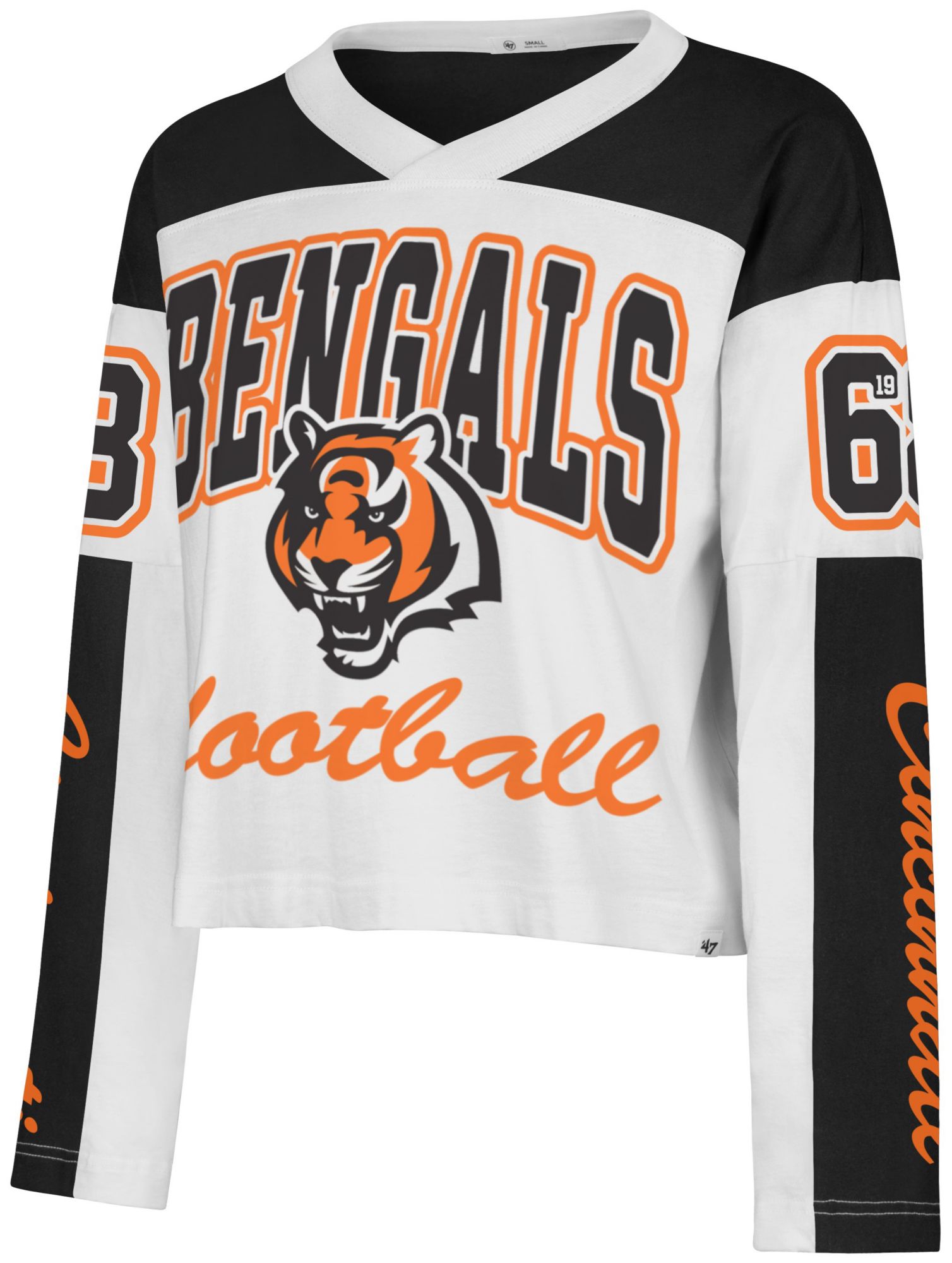 '47 Women's Cincinnati Bengals White Exclamation Long Sleeve Shirt