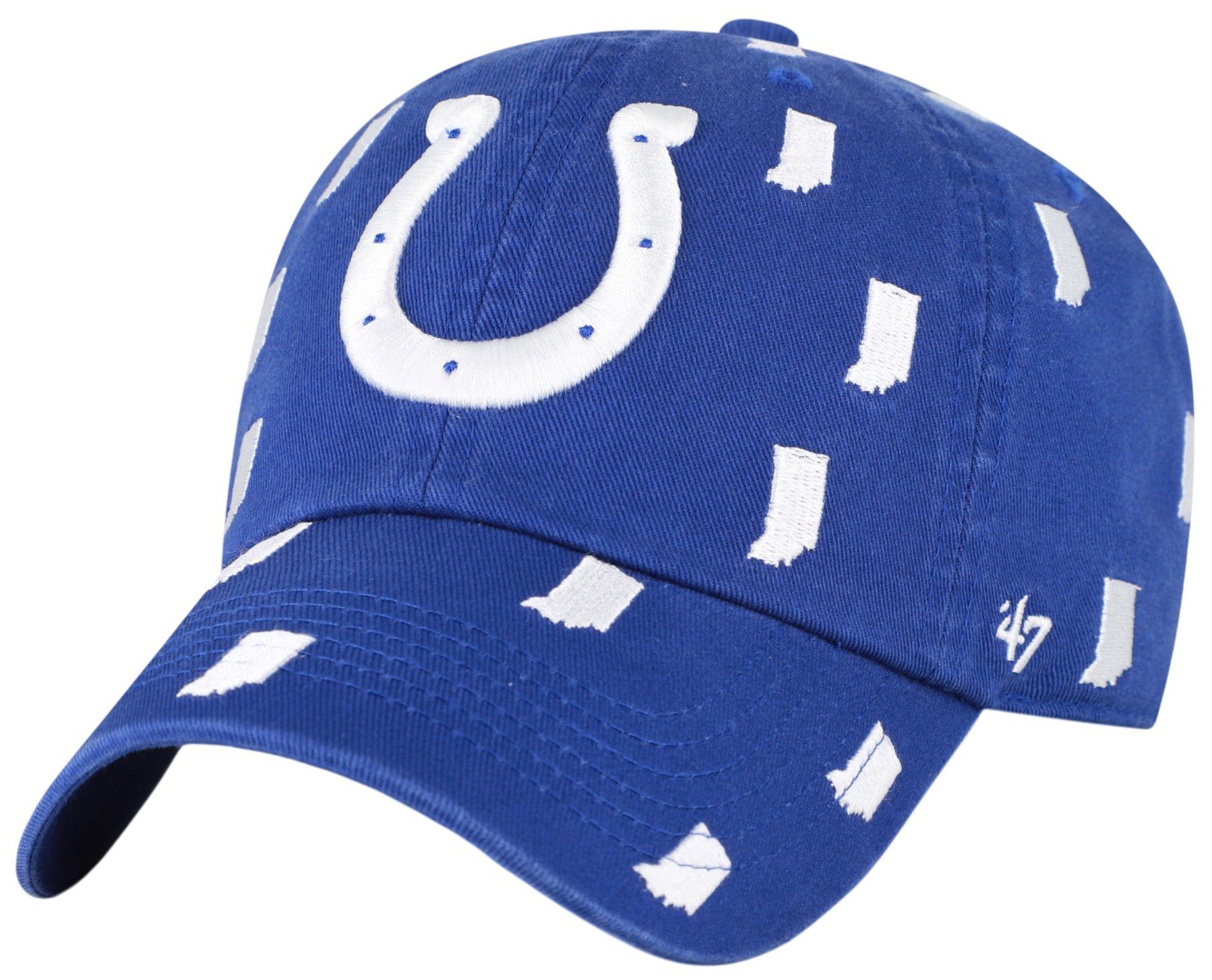'47 Women's Indianapolis Colts Royal Confetti Clean Up Adjustable Hat