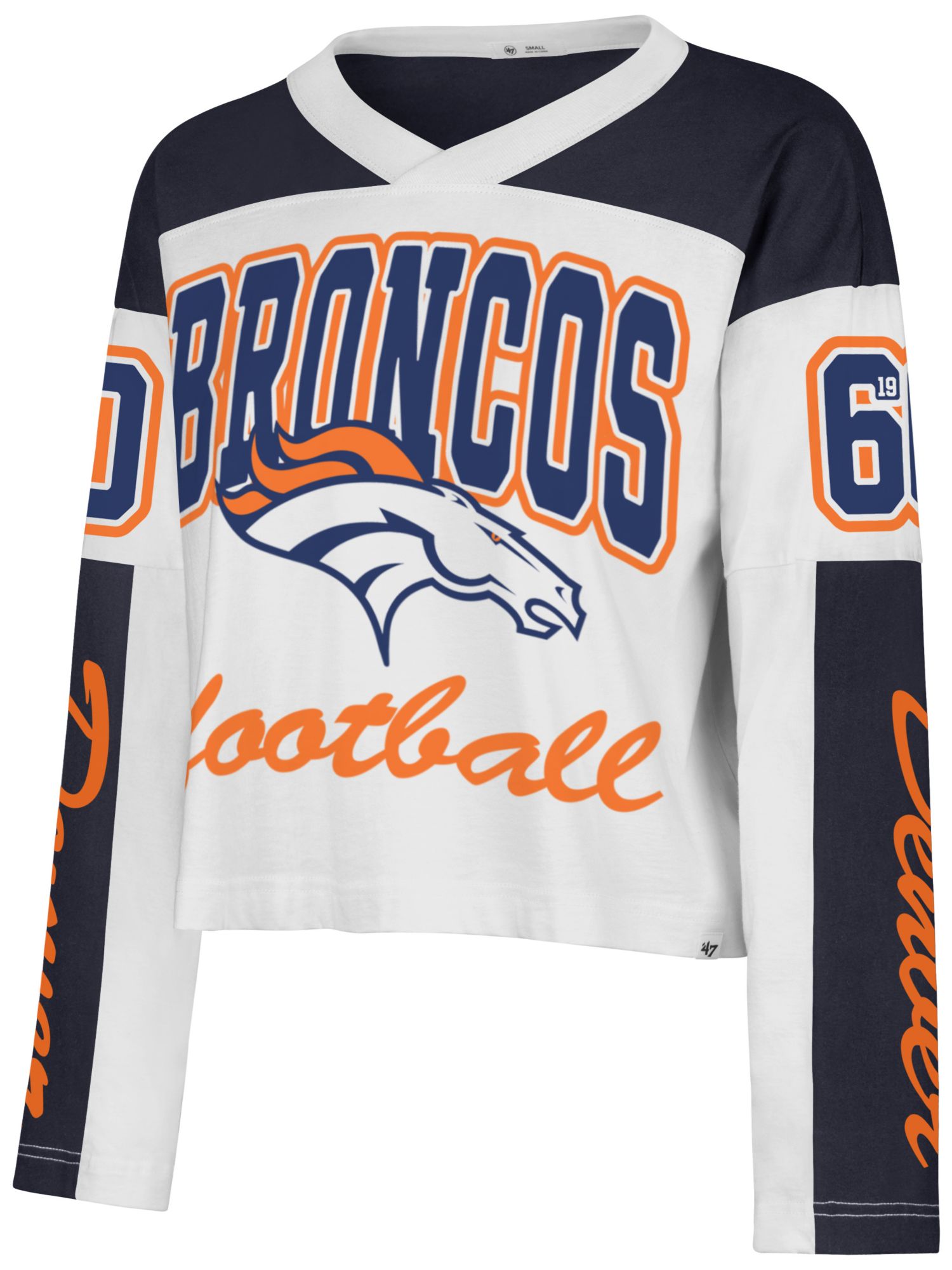 '47 Women's Denver Broncos White Exclamation Long Sleeve Shirt