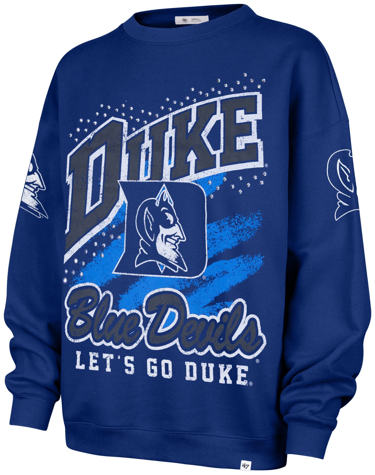 '47 Women's Duke Blue Devils Royal Gemstone Crewneck Sweatshirt