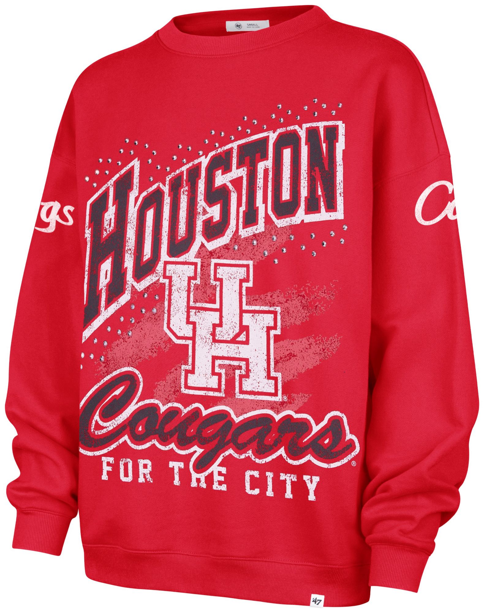 '47 Women's Houston Cougars Red Gemstone Crewneck Sweatshirt