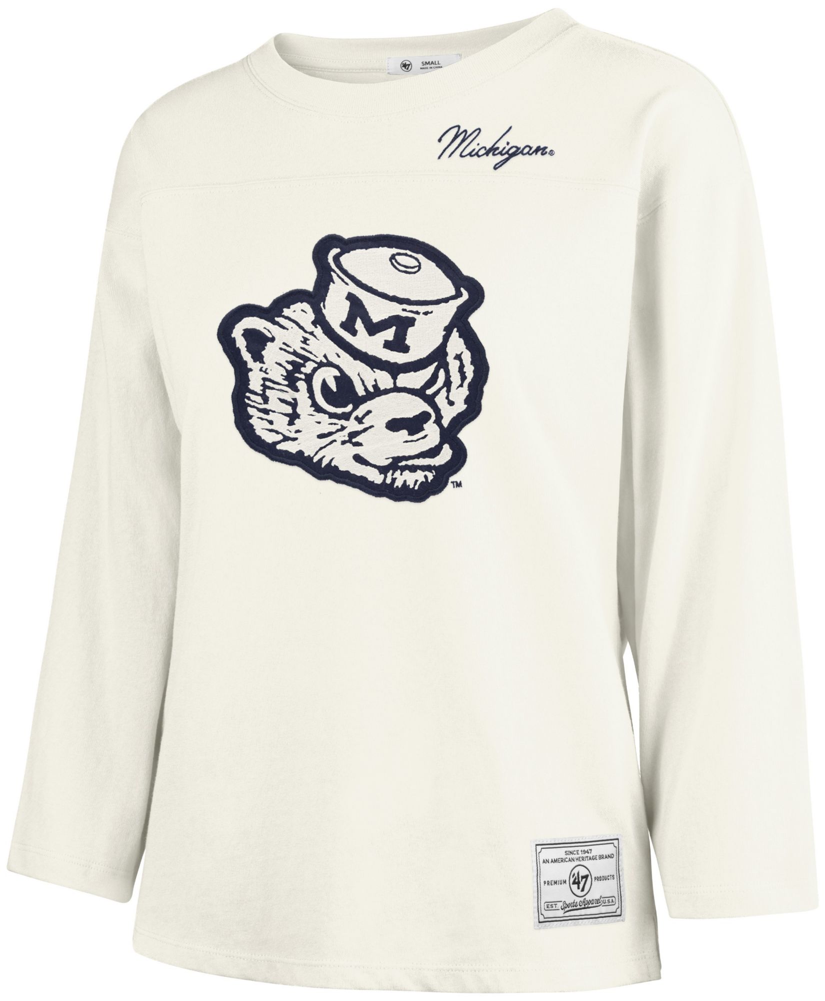 47 Women's Michigan Wolverines Ivory Long Sleeve Shirt - White