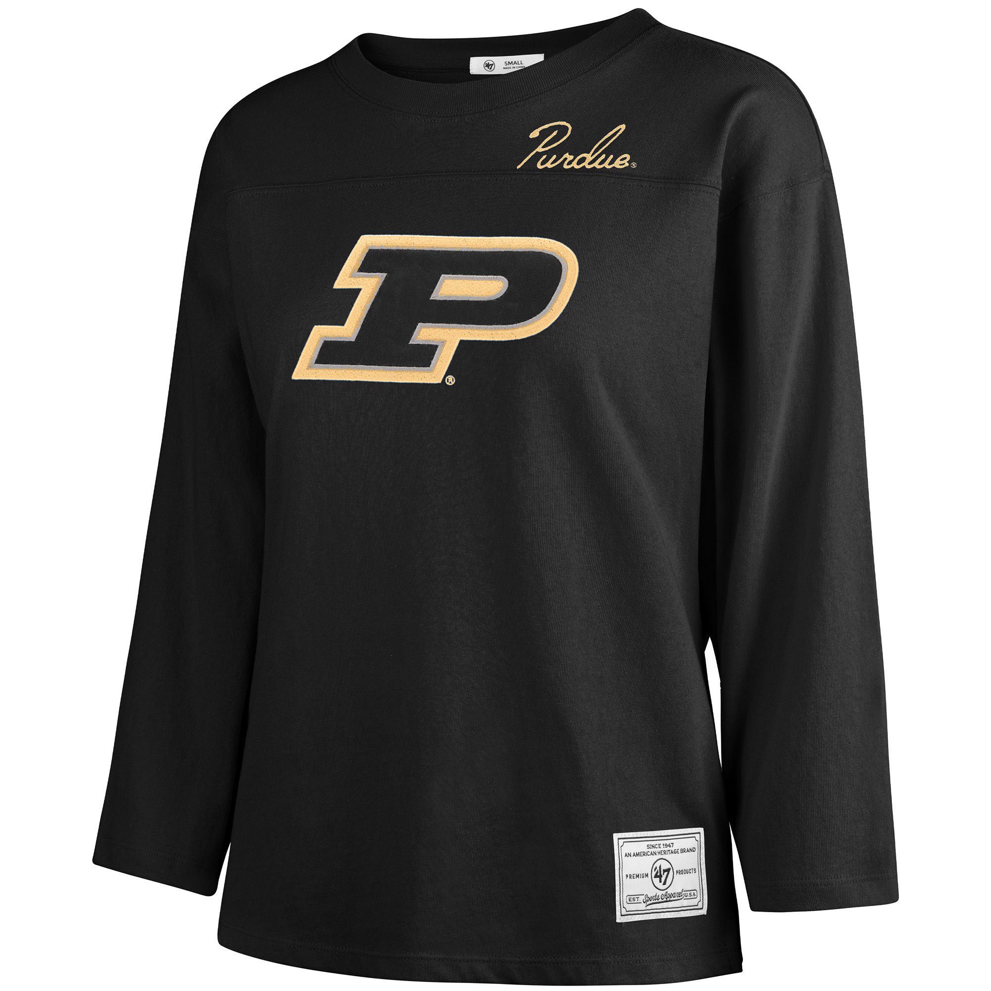47 Women's Purdue Boilermakers Black Long Sleeve Shirt