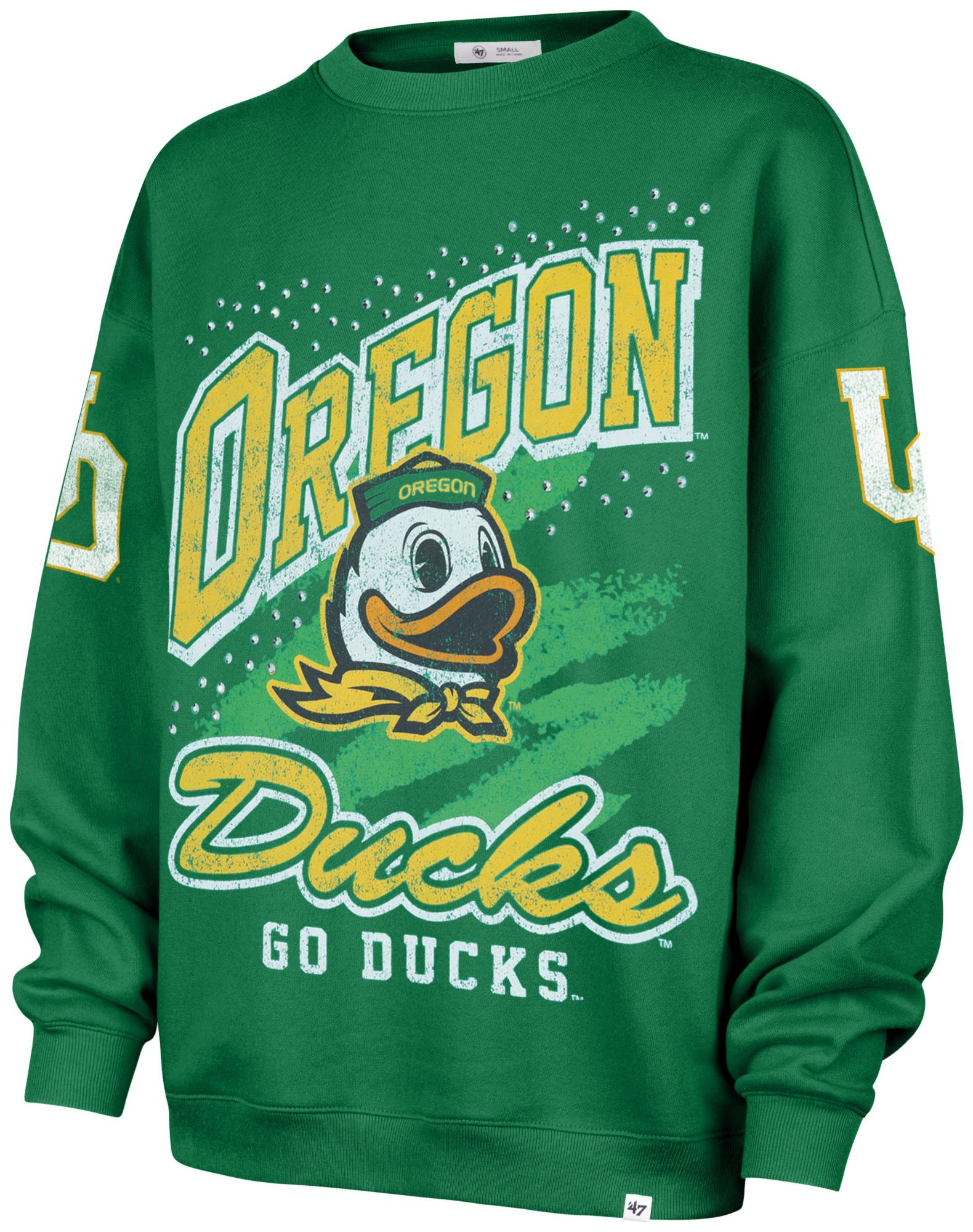'47 Women's Oregon Ducks Green Gemstone Crewneck Sweatshirt