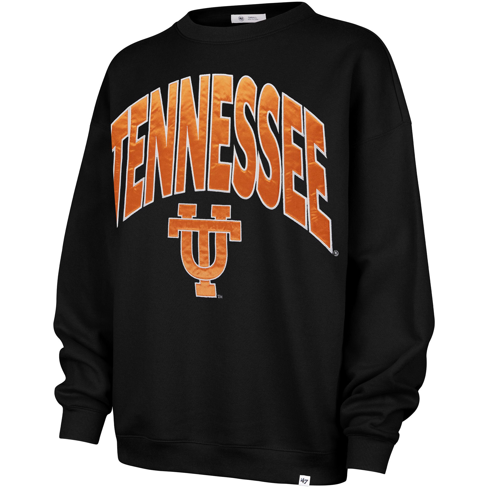 '47 Women's Tennessee Volunteers Black Satin Extra Innings Crewneck
