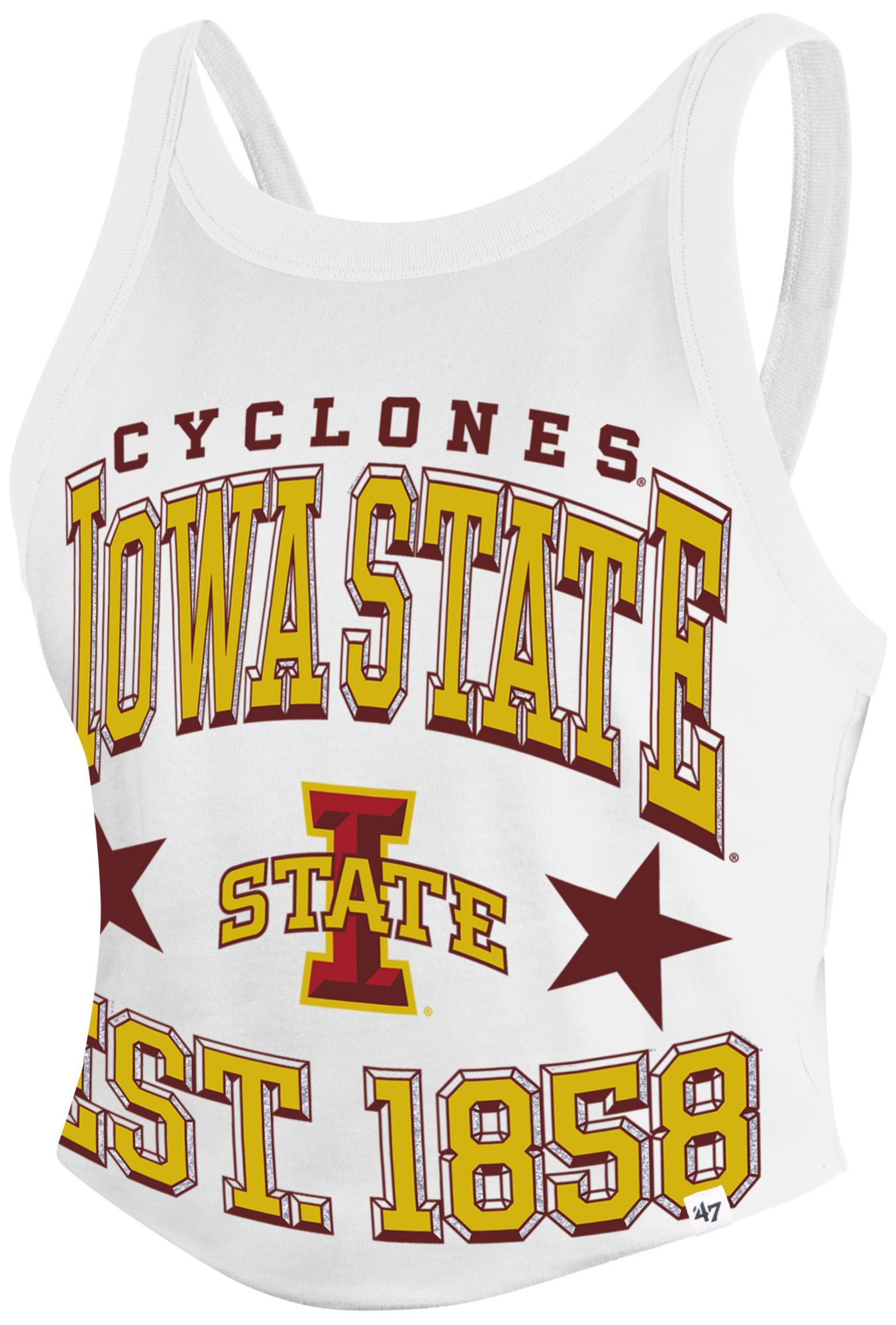 '47 Women's Iowa State Cyclones White Energize Cropped Tank Top