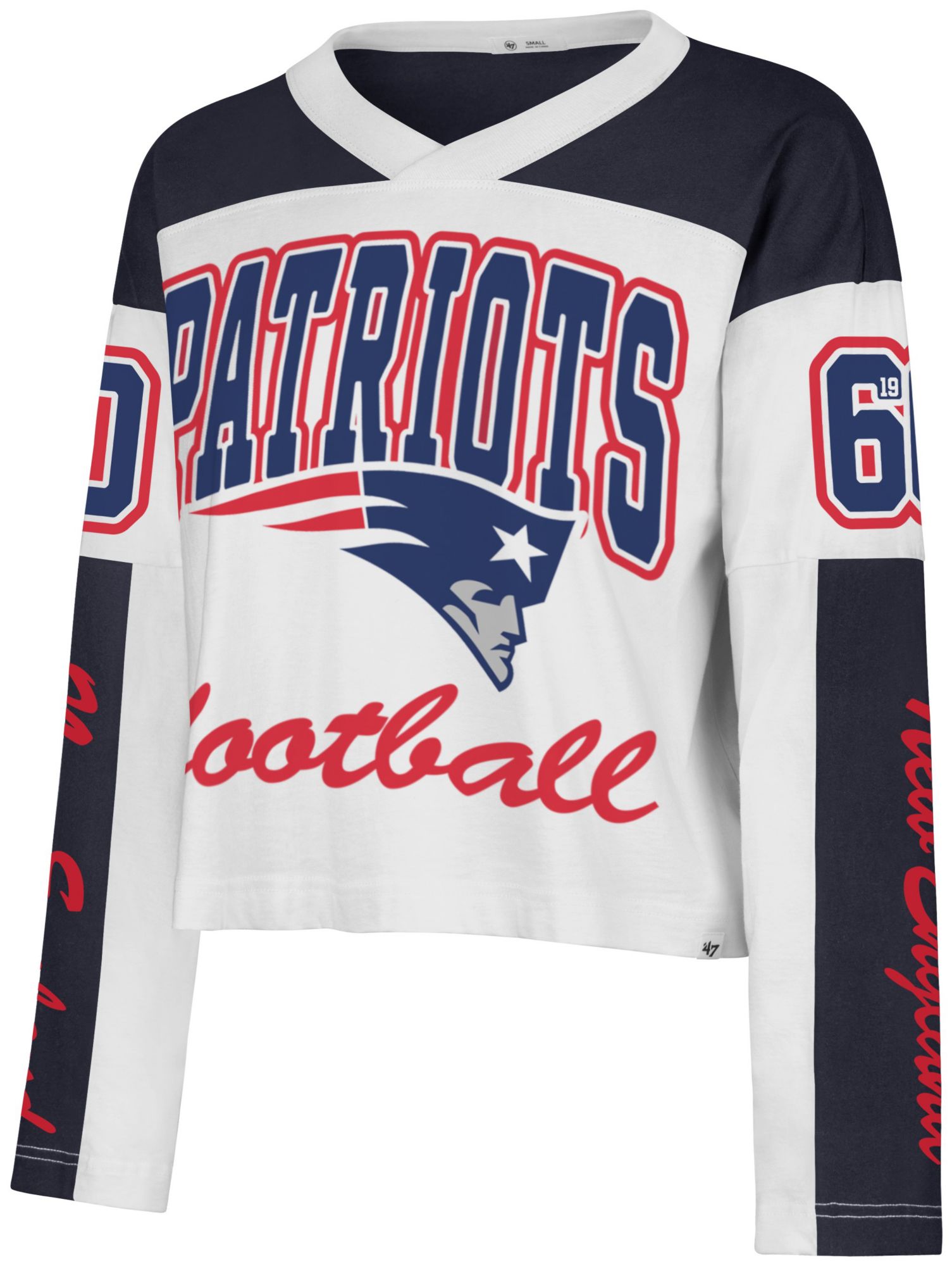 '47 Women's New England Patriots White Exclamation Long Sleeve Shirt