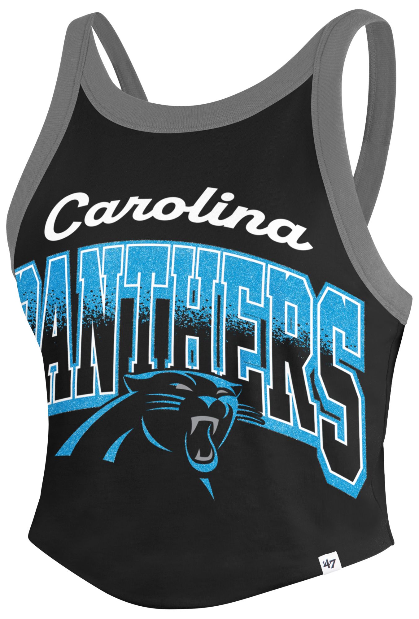'47 Women's Carolina Panthers Black Shimmer Tank
