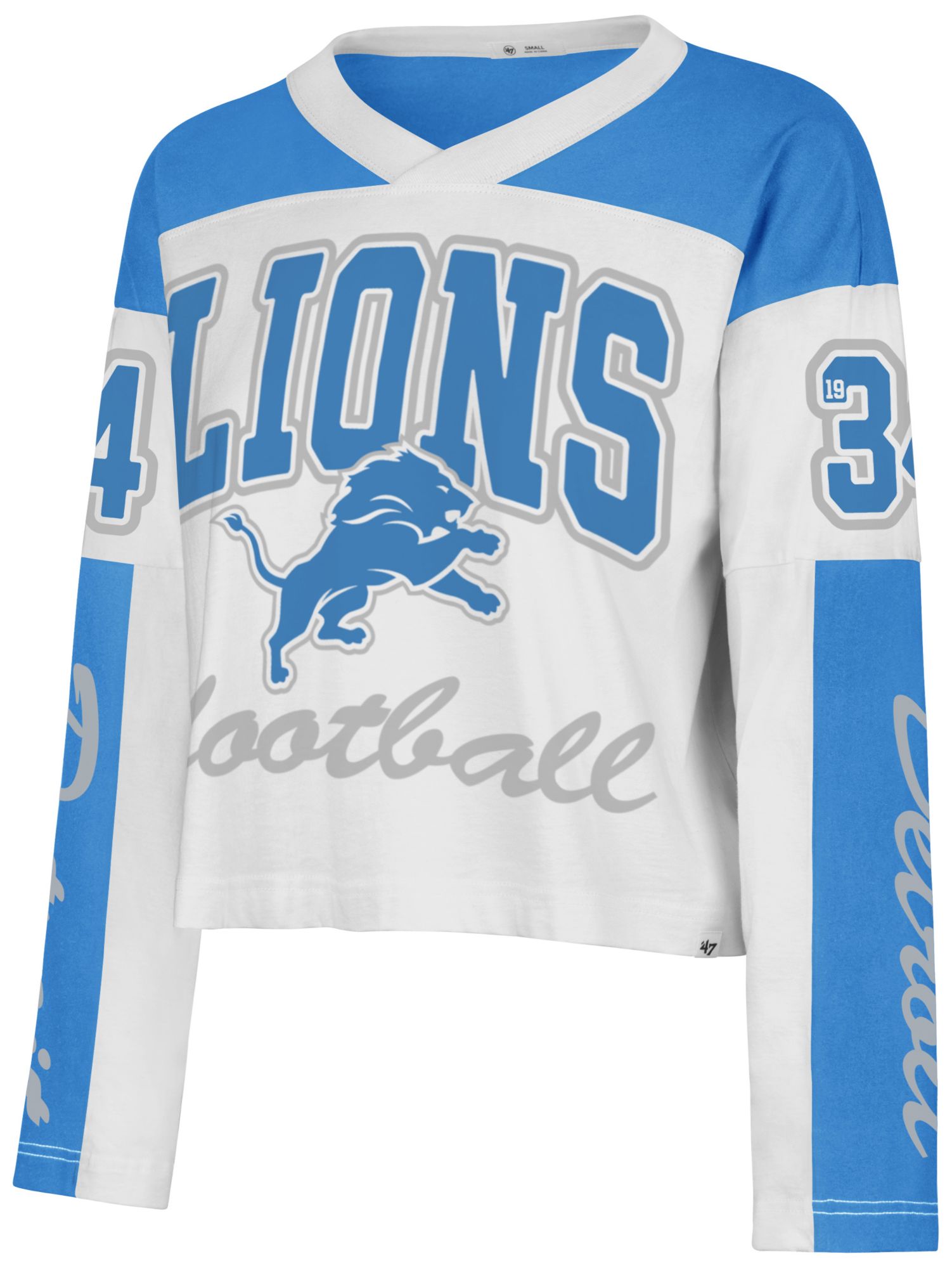 '47 Women's Detroit Lions White Exclamation Long Sleeve Shirt