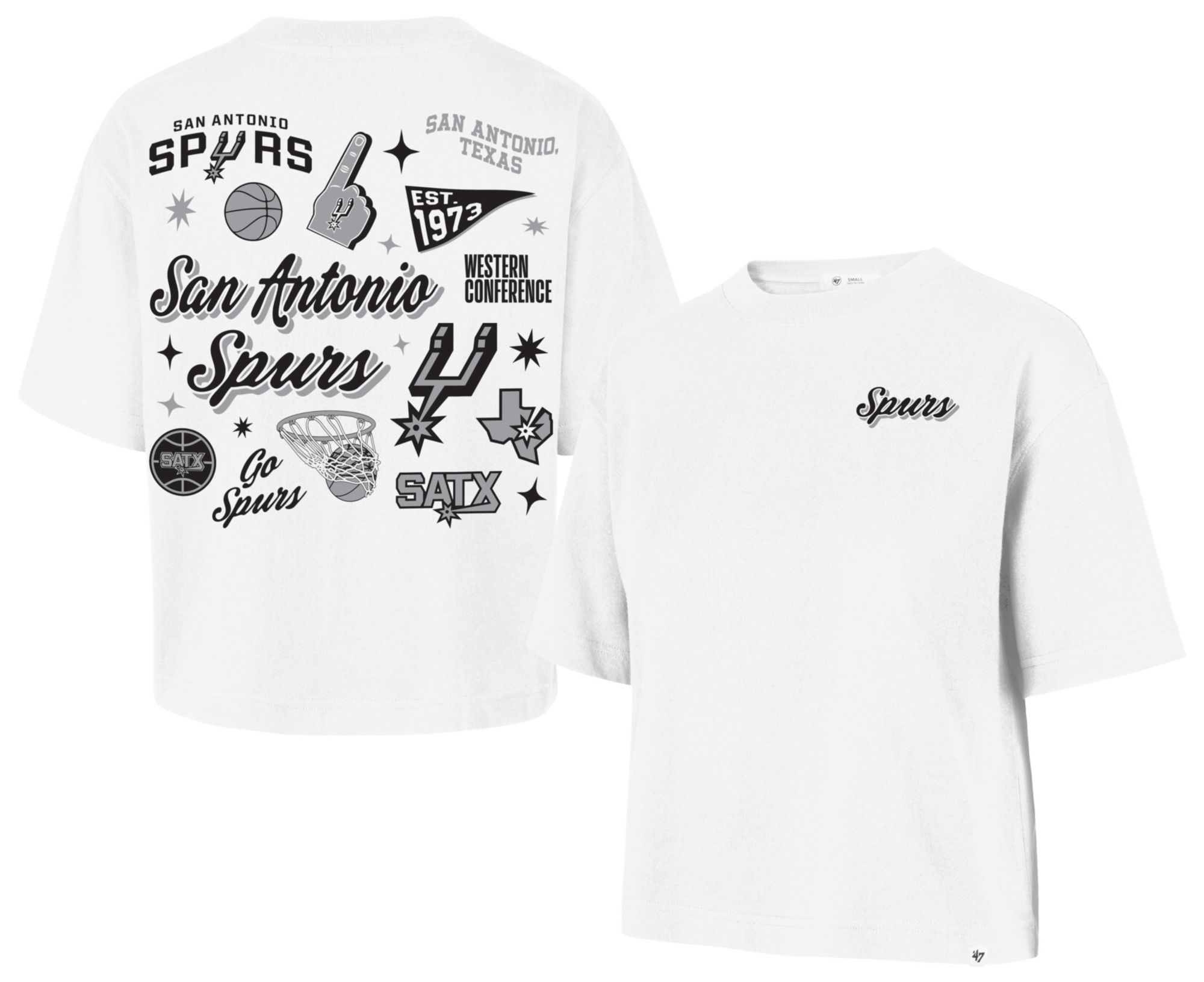 '47 Women's San Antonio Spurs White Collage Reed City T-Shirt