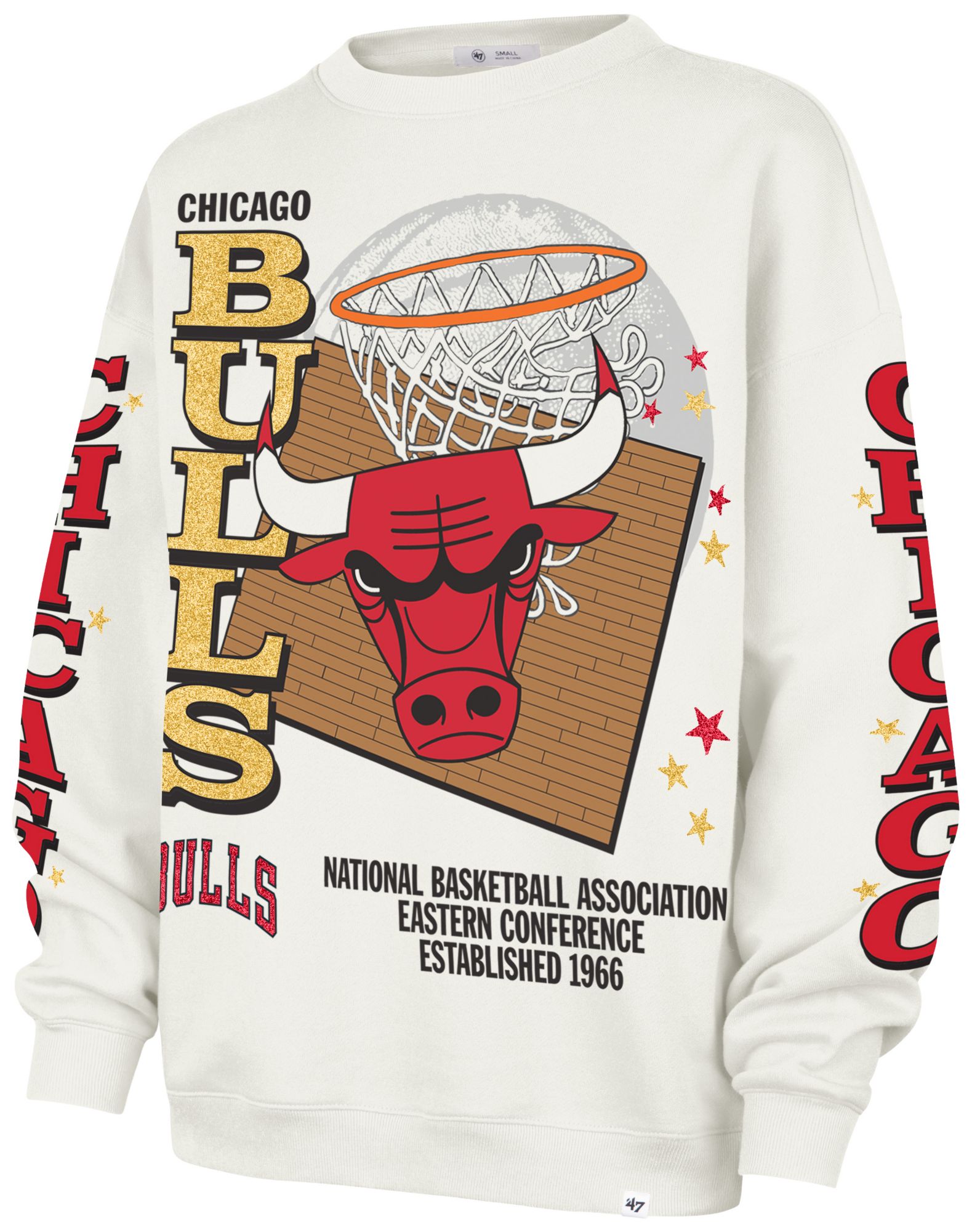 '47 Women's Chicago Bulls Thunderous Oversized Crewneck Sweatshirt