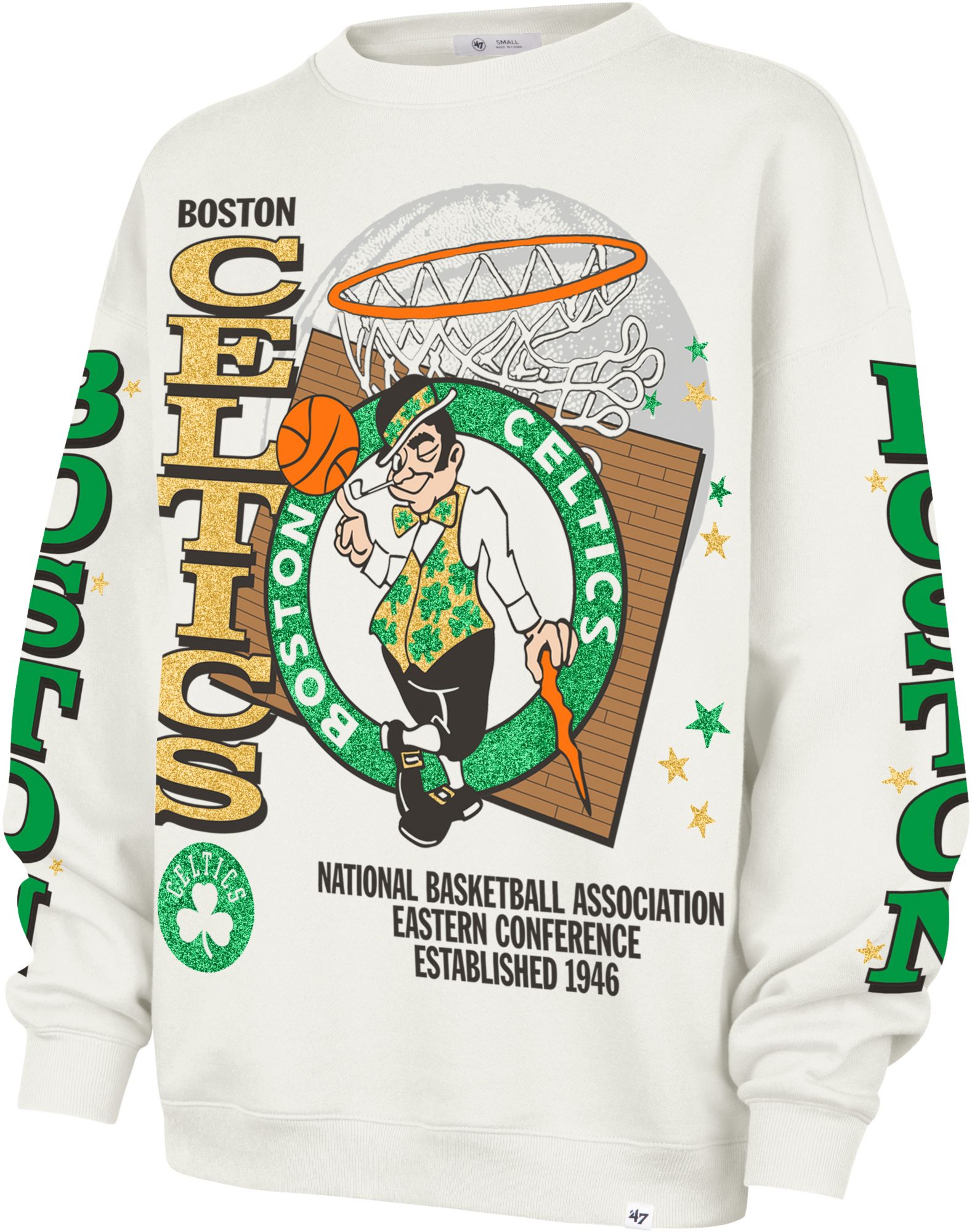 '47 Women's Boston Celtics Thunderous Oversized Crewneck Sweatshirt
