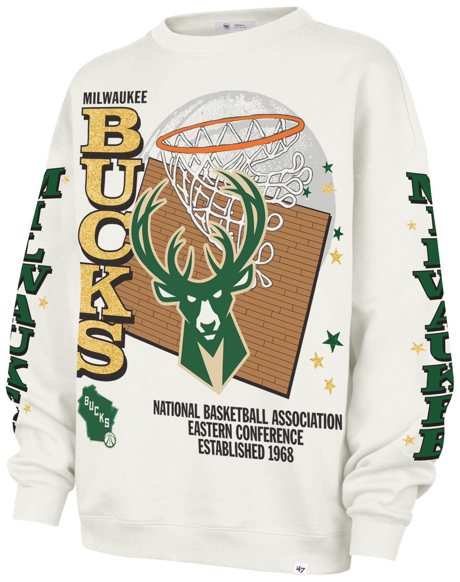 '47 Women's Milwaukee Bucks Thunderous Oversized Crewneck Sweatshirt