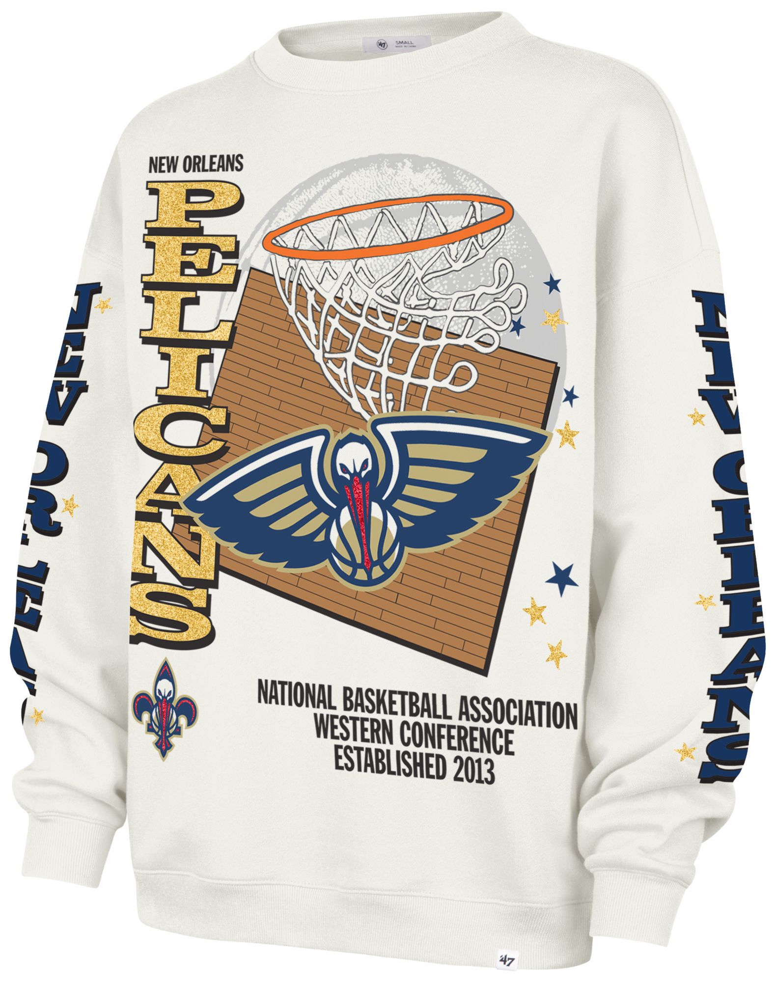 '47 Women's New Orleans Pelicans Thunderous Oversized Crewneck Sweatshirt