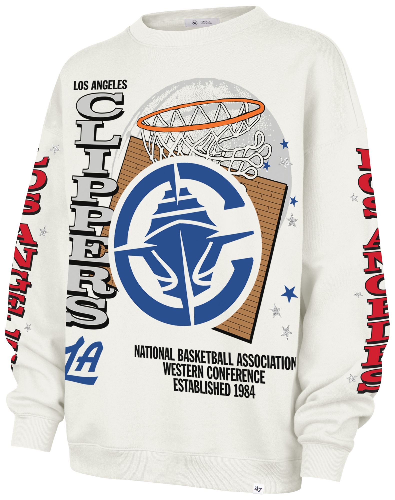 '47 Women's Los Angeles Clippers Thunderous Oversized Crewneck Sweatshirt