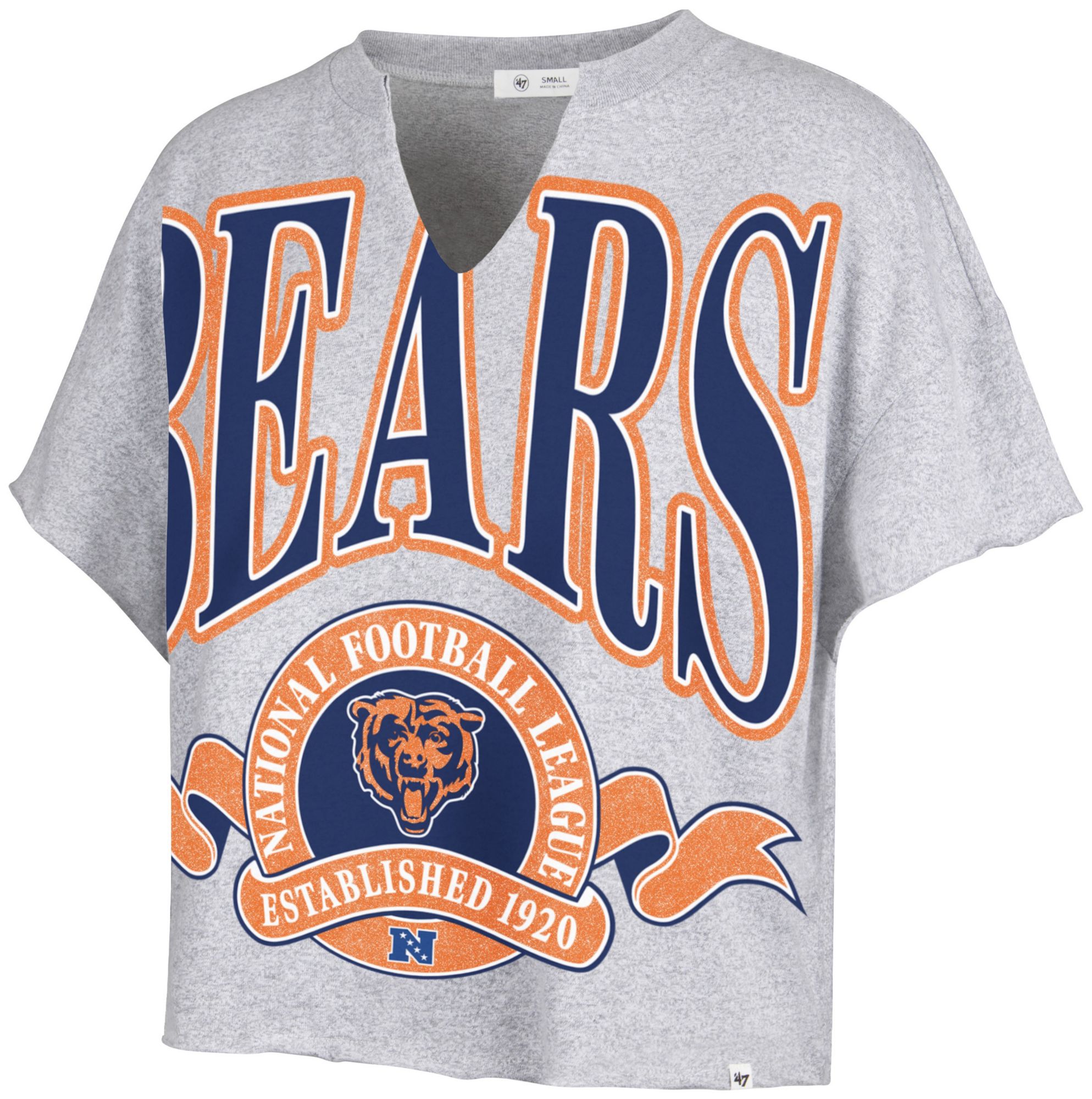 '47 Women's Chicago Bears Gray Banner Out T-Shirt