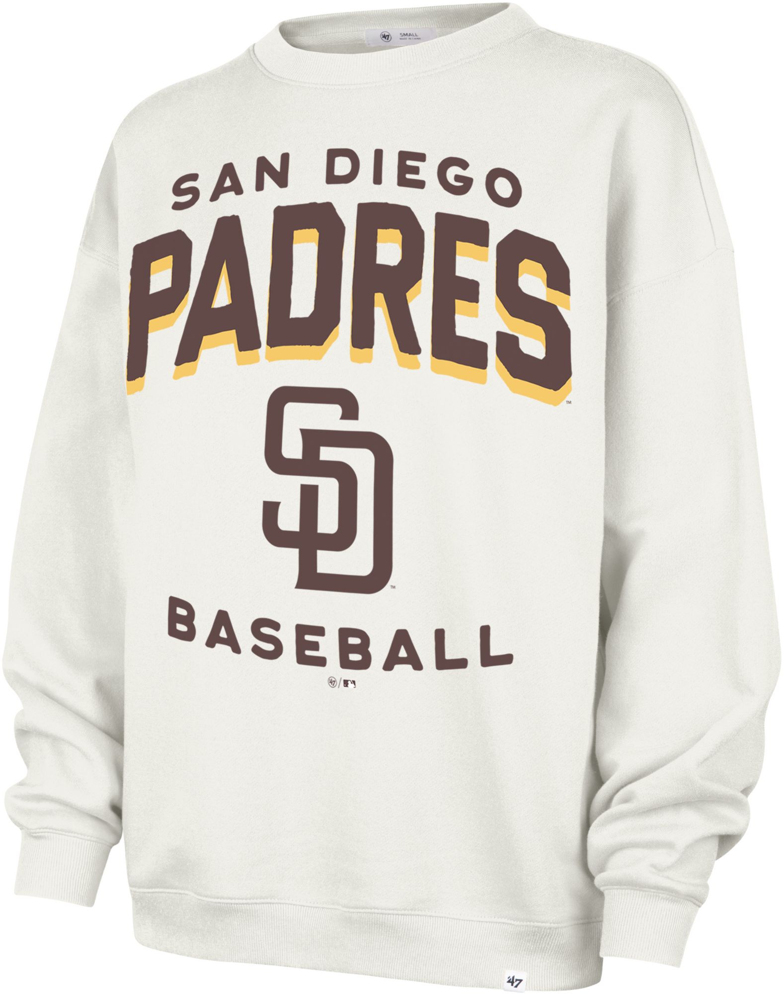 '47 Women's San Diego Padres Cream Arch Cloud Crewneck Sweatshirt