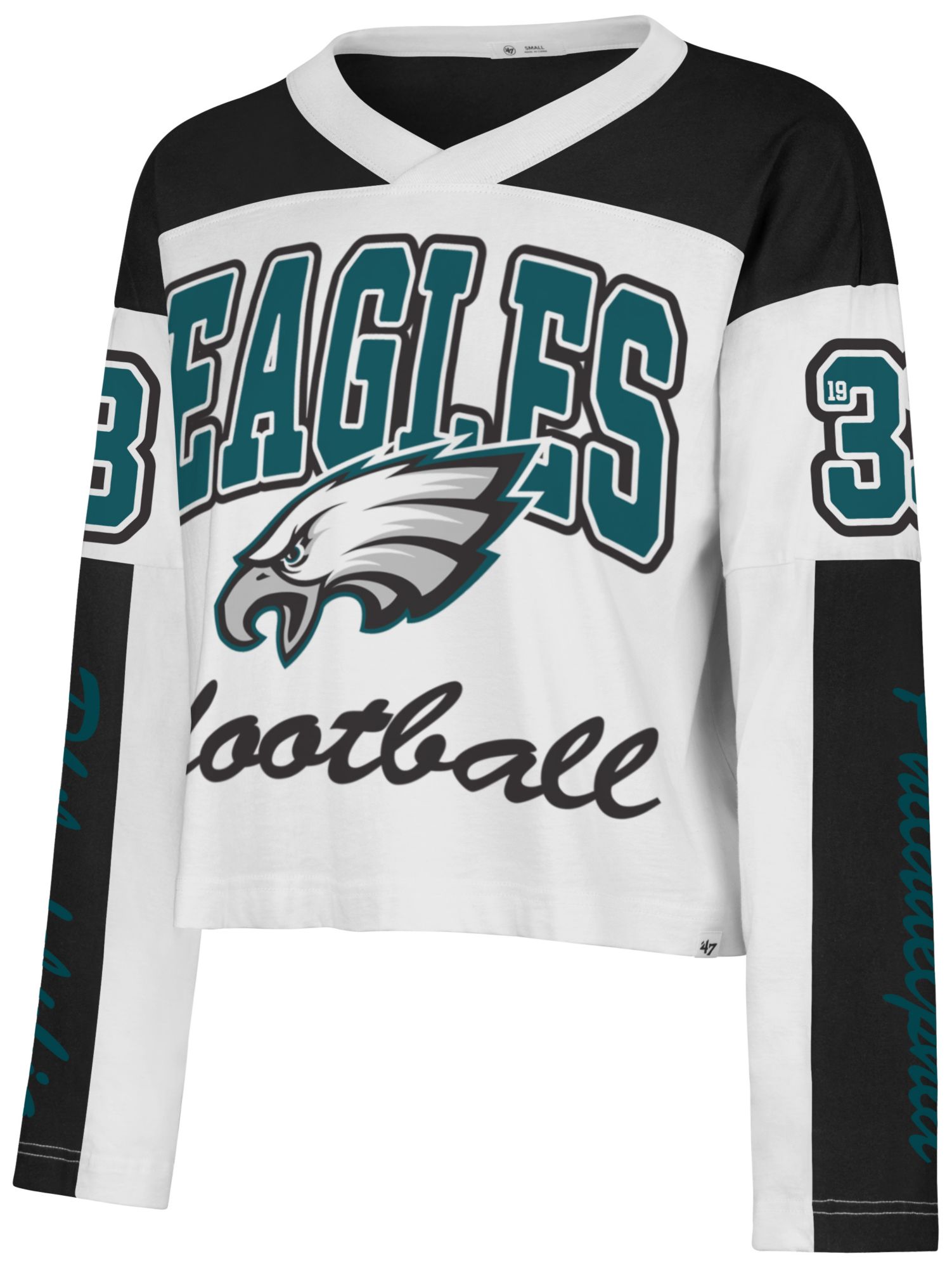 '47 Women's Philadelphia Eagles White Exclamation Long Sleeve Shirt
