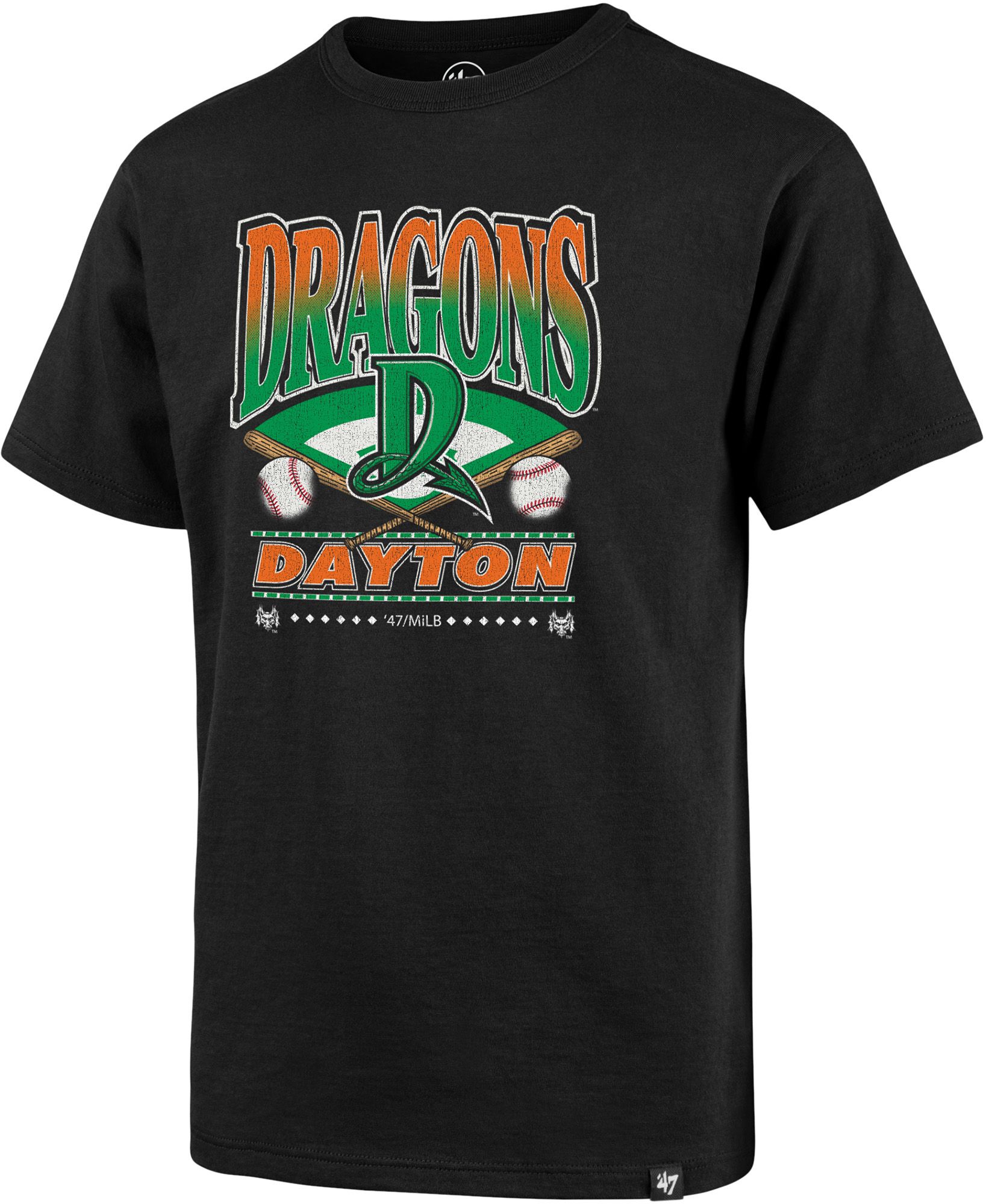 '47 Youth Dayton Dragons Black Straight Shot Franklin T-Shirt