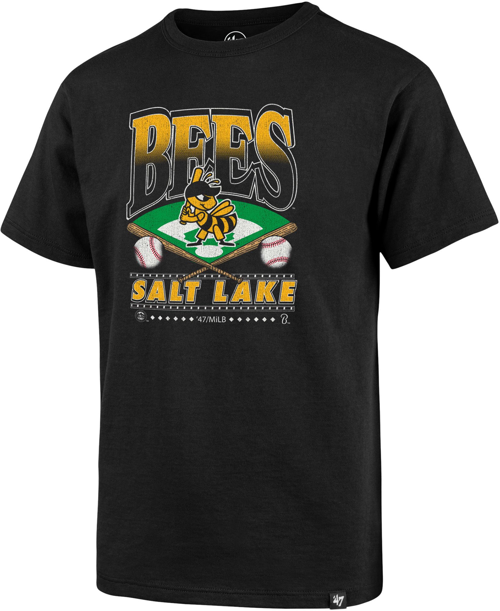 '47 Youth Salt Lake Bees Black Straight Shot Franklin T-Shirt