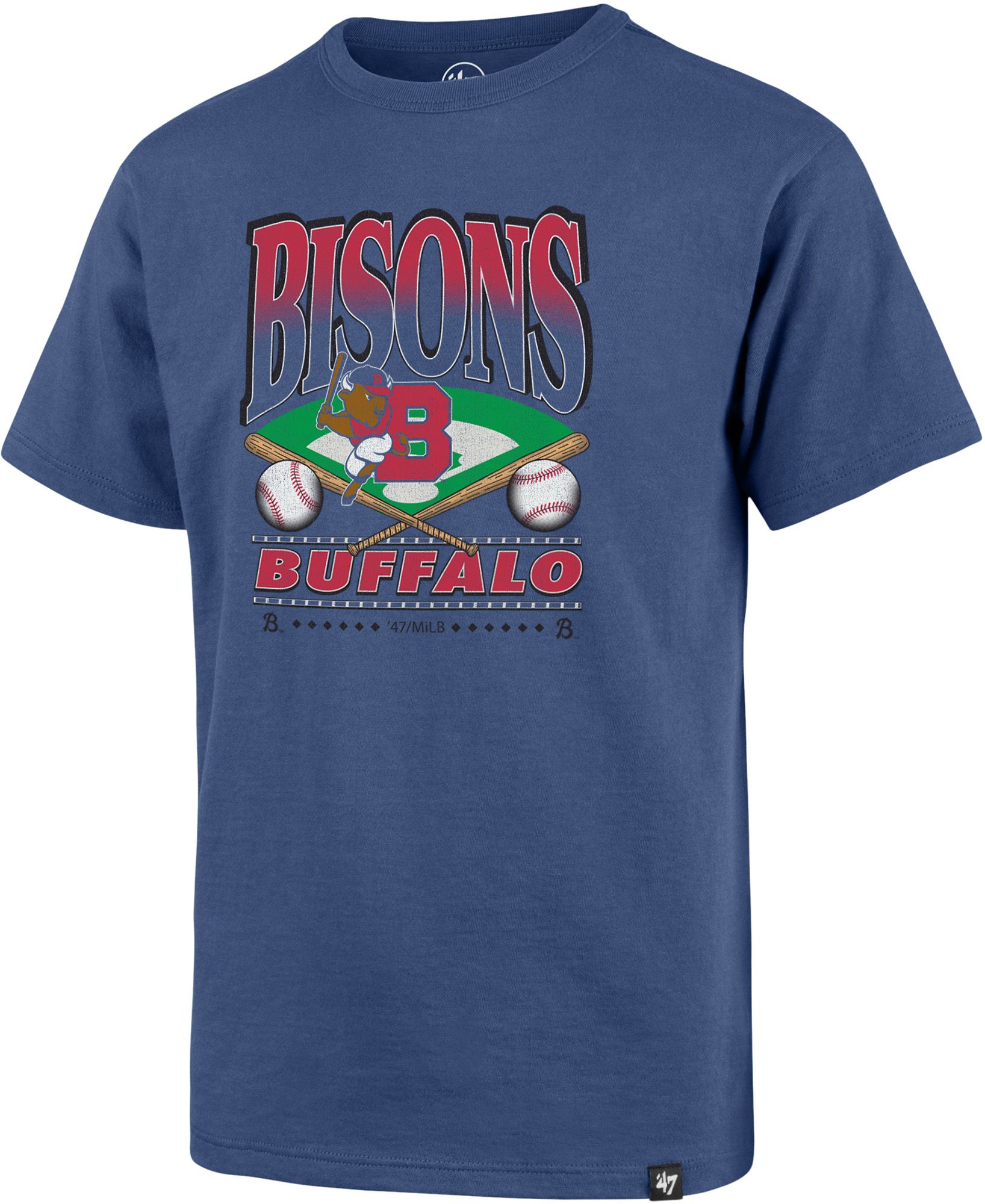 '47 Youth Buffalo Bisons Blue Straight Shot Franklin T-Shirt