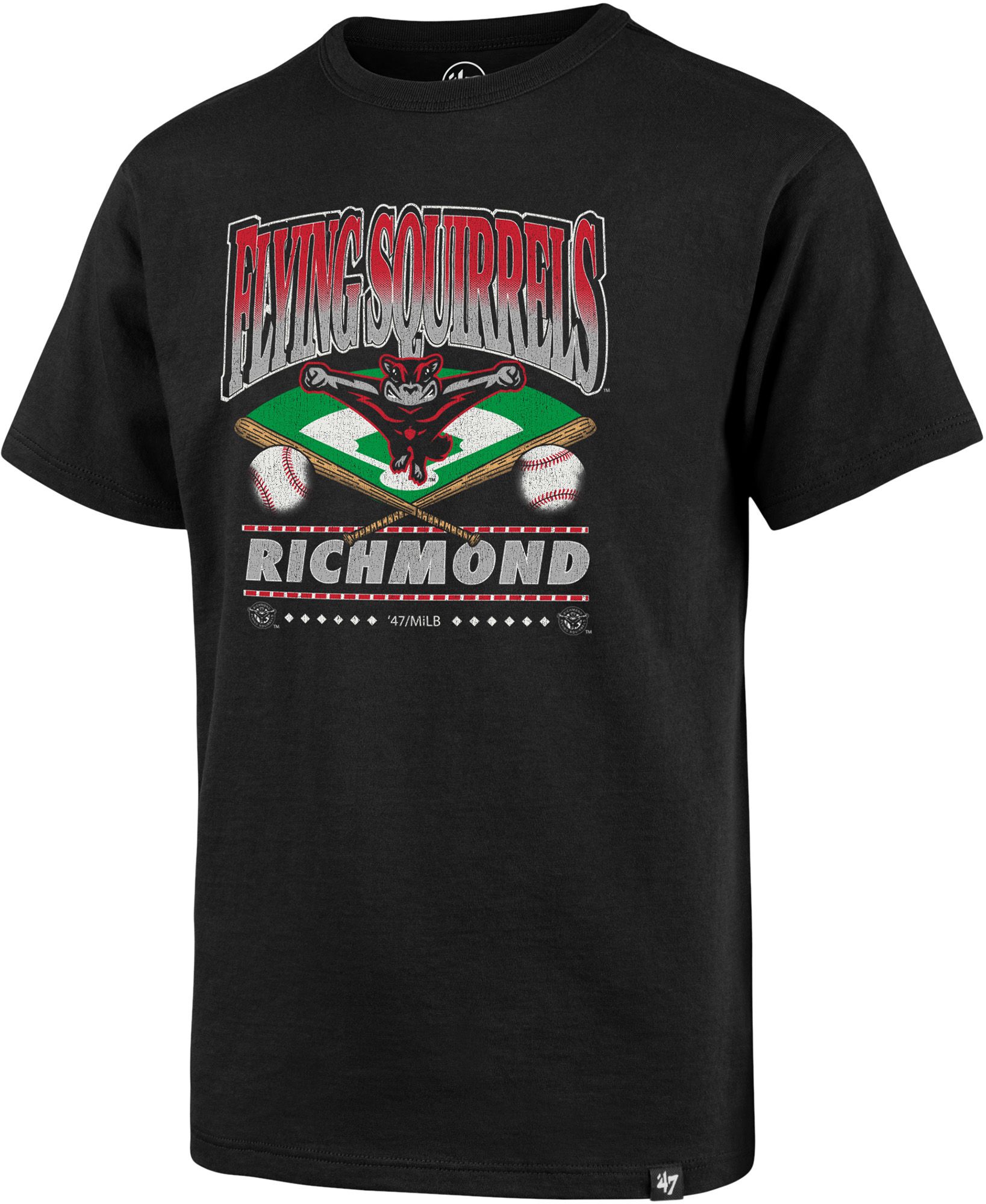 '47 Youth Richmond Flying Squirrels Black Straight Shot Franklin T-Shirt