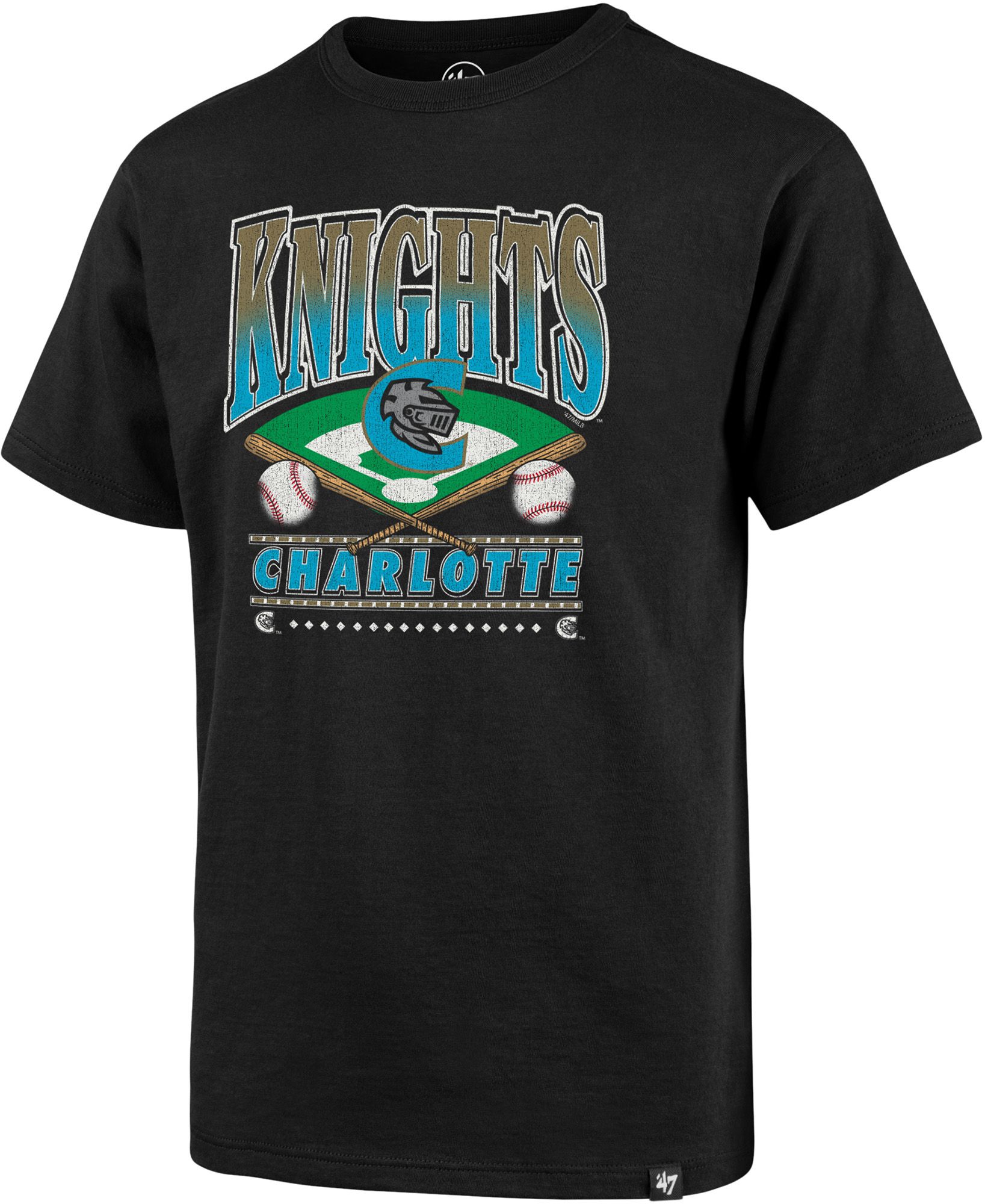 '47 Youth Charlotte Knights Black Straight Shot Franklin T-Shirt