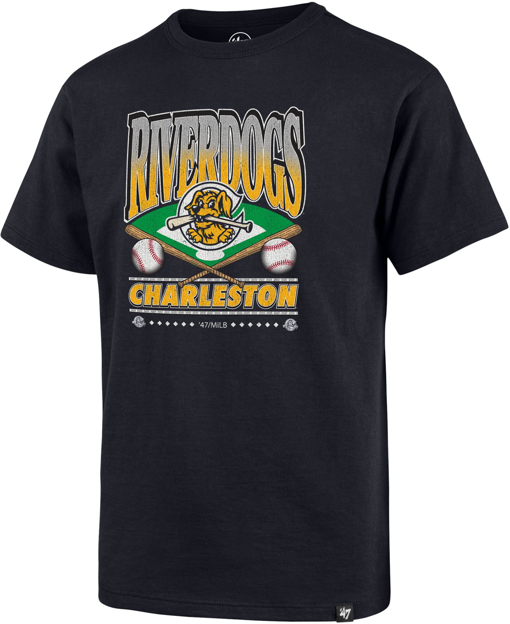 '47 Youth Charleston River Dogs Navy Straight Shot Franklin T-Shirt