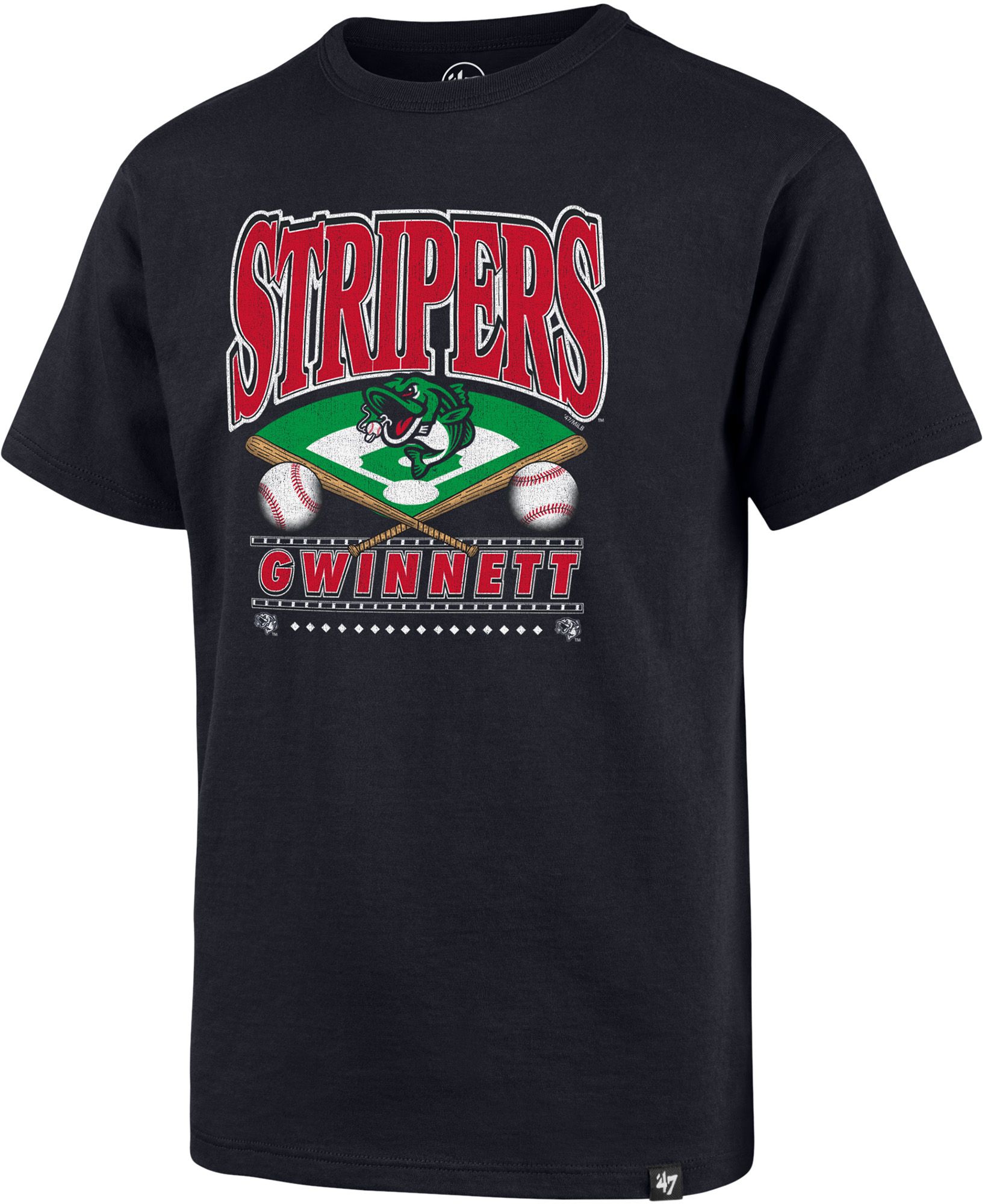 '47 Youth Gwinnett Stripers Navy Straight Shot Franklin T-Shirt