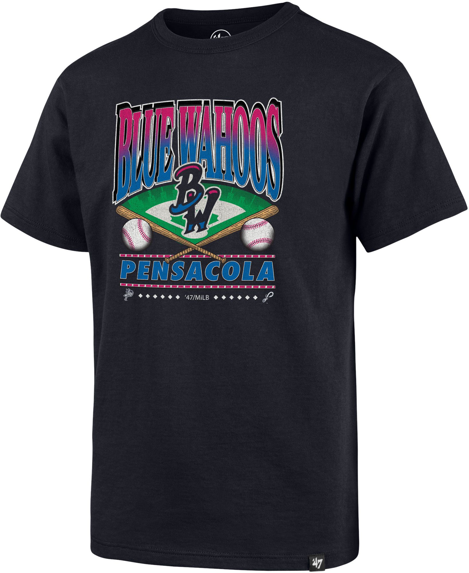 '47 Youth Pensacola Blue Wahoos Navy Straight Shot Franklin T-Shirt