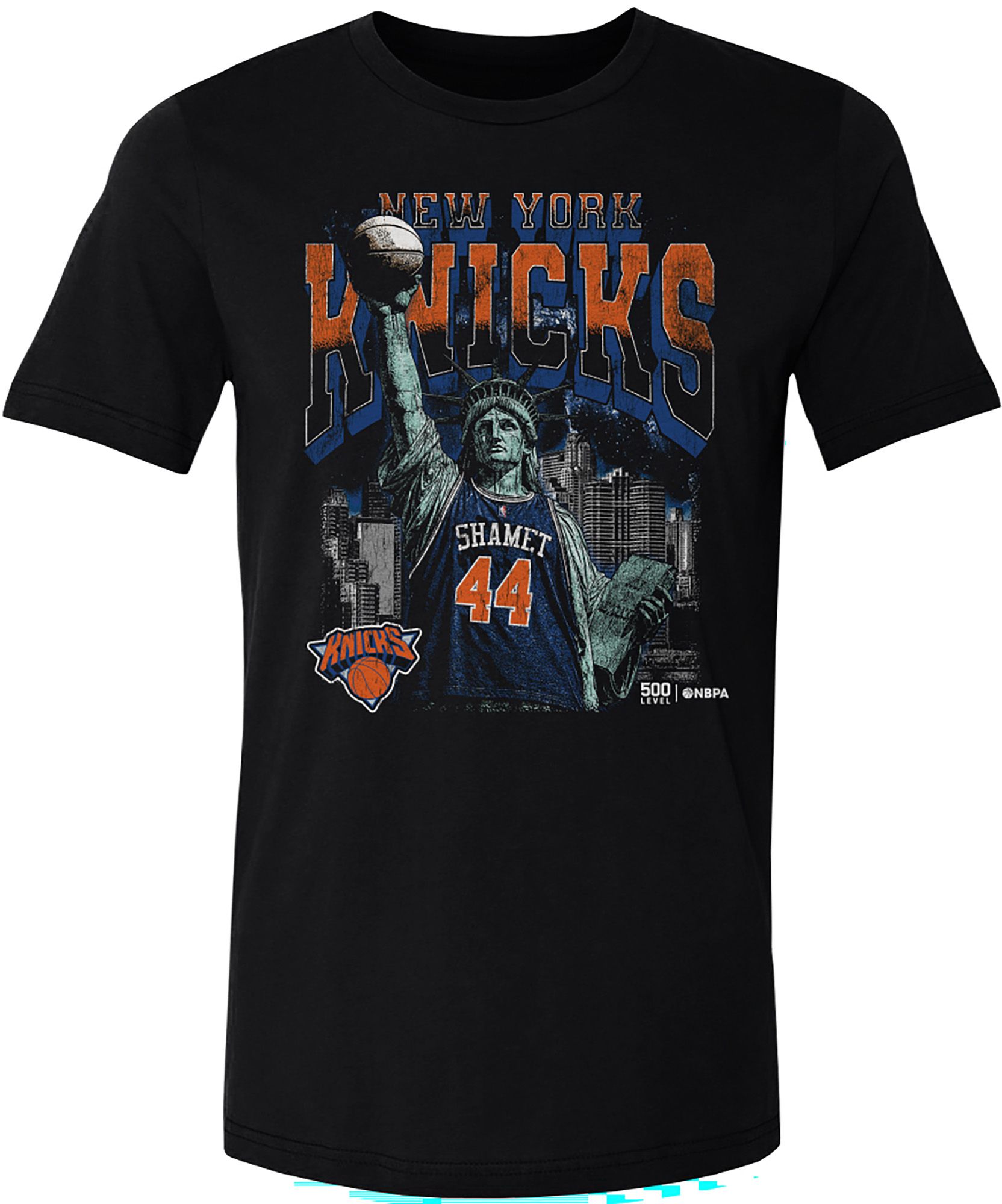 500 Level Adult New York Knicks Landry Shamet Statue of Liberty T-Shirt