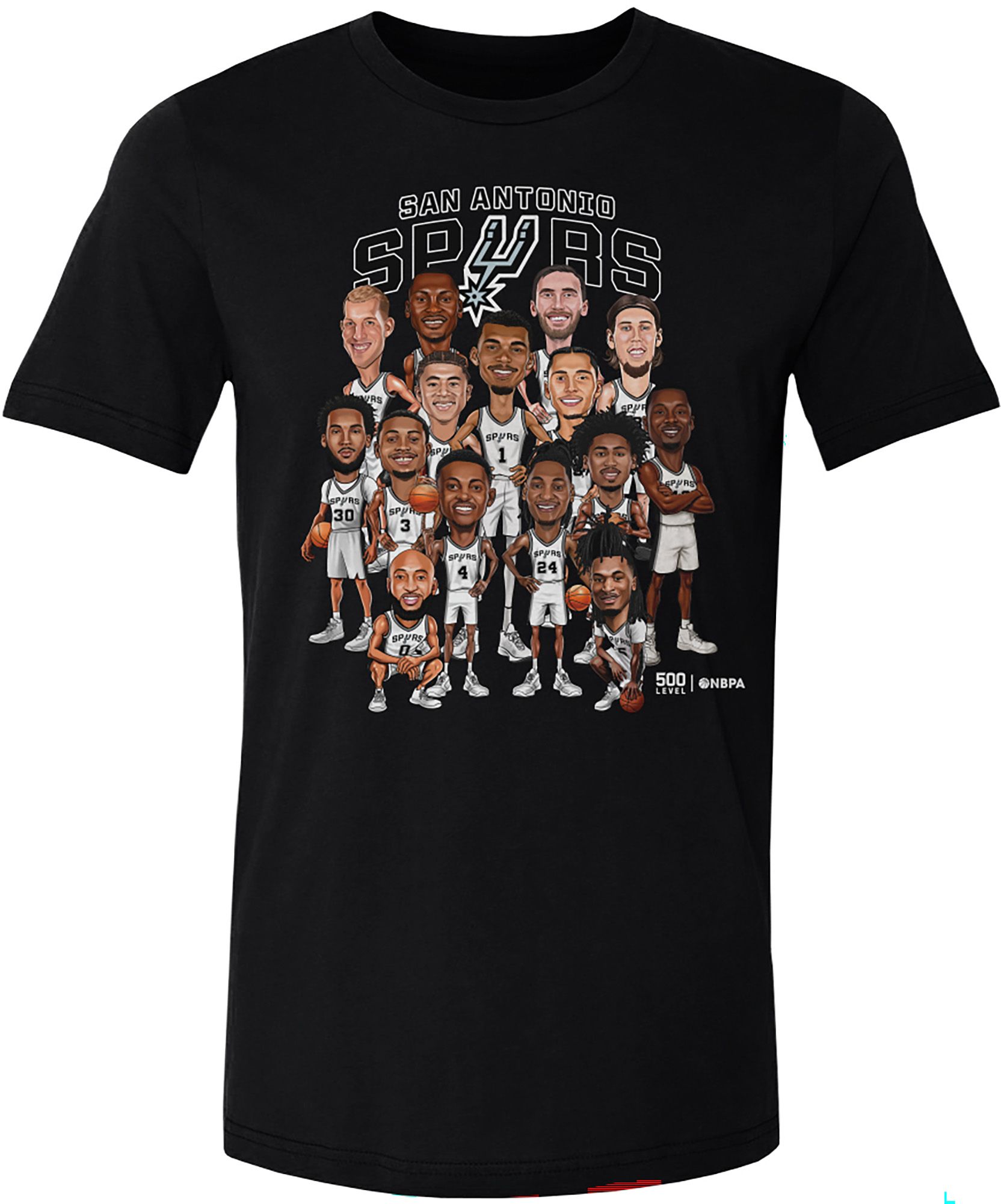 500 Level Adult San Antonio Spurs Caricature T-Shirt