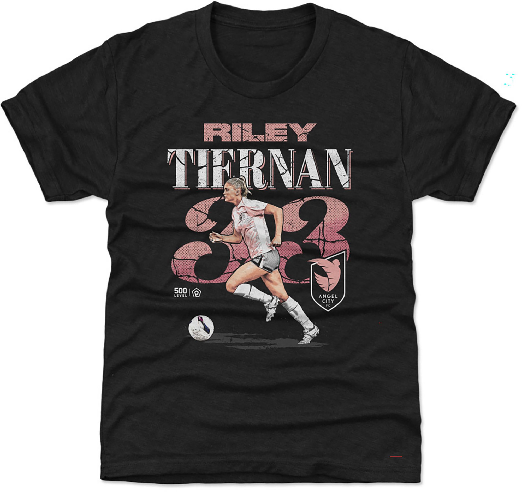 500 LEVEL Youth Angel City FC Riley Tiernan #33 Black T-Shirt
