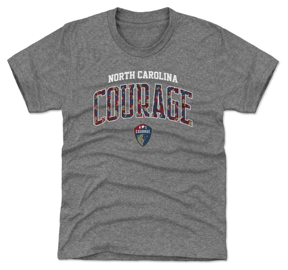 500 LEVEL Youth North Carolina Courage Camo Arch T-Shirt