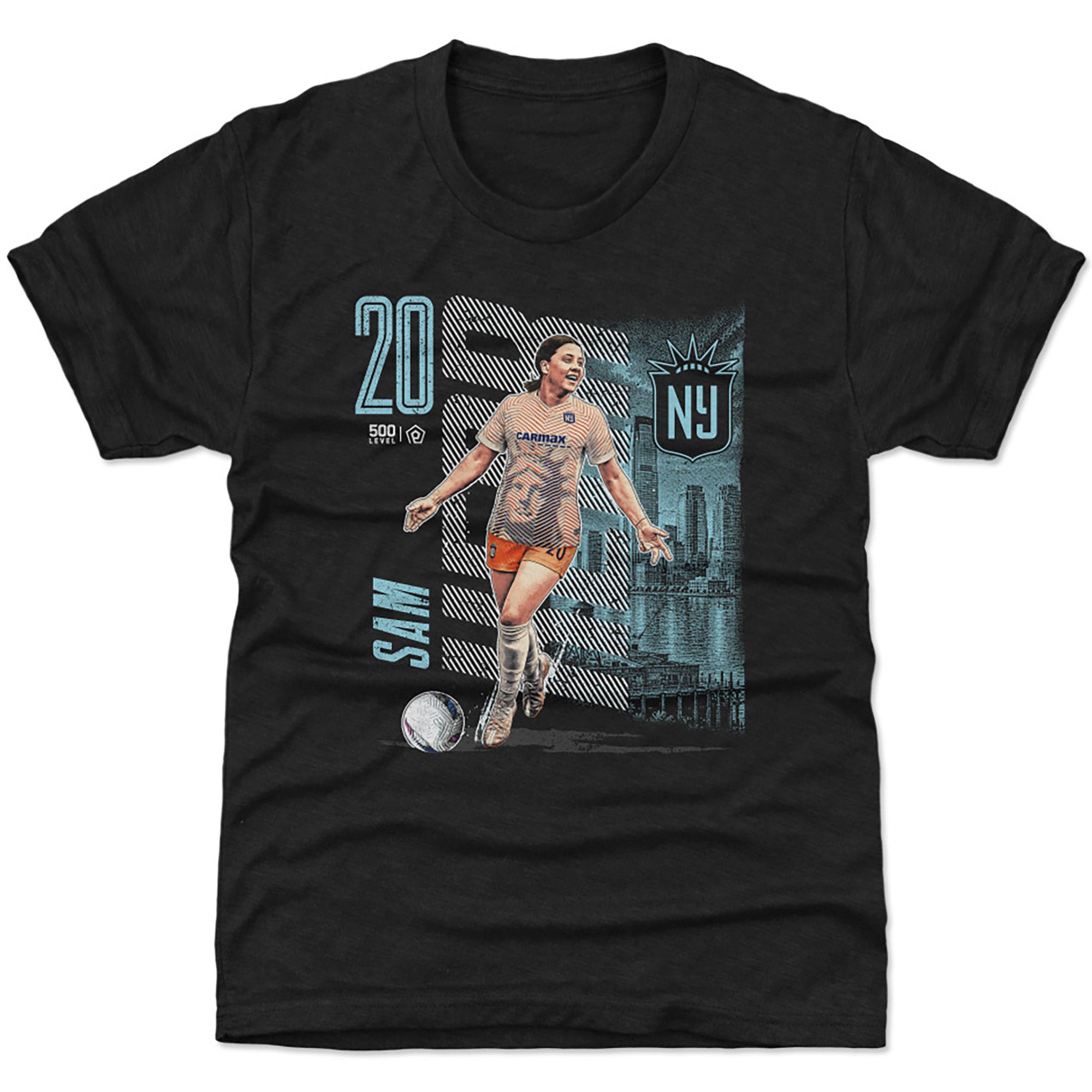 500 LEVEL Youth NJ/NY Gotham FC Black Sam Kerr #20 Home T-Shirt