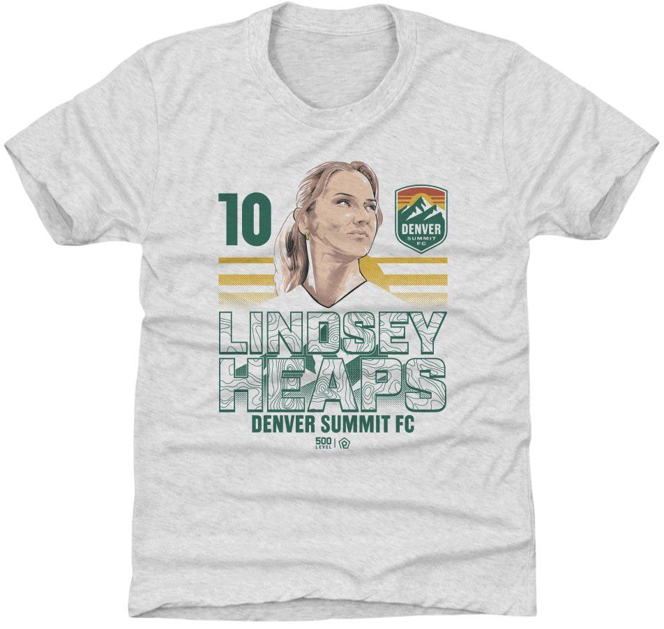 500 LEVEL Youth Denver Summit FC Lindsey Heaps #10 Gray 2026 T-Shirt